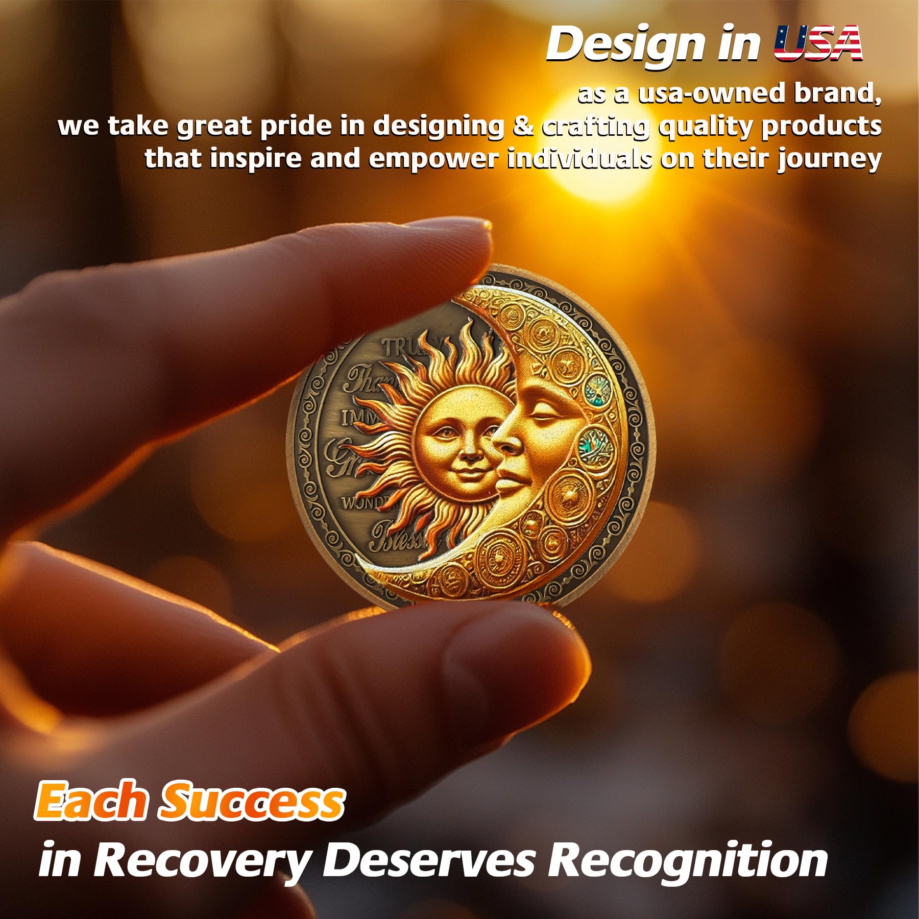 Celebrate Living Clean Narcotics Alcoholics Anonymous  Sunflower Blessing Sobriety Coin mysite