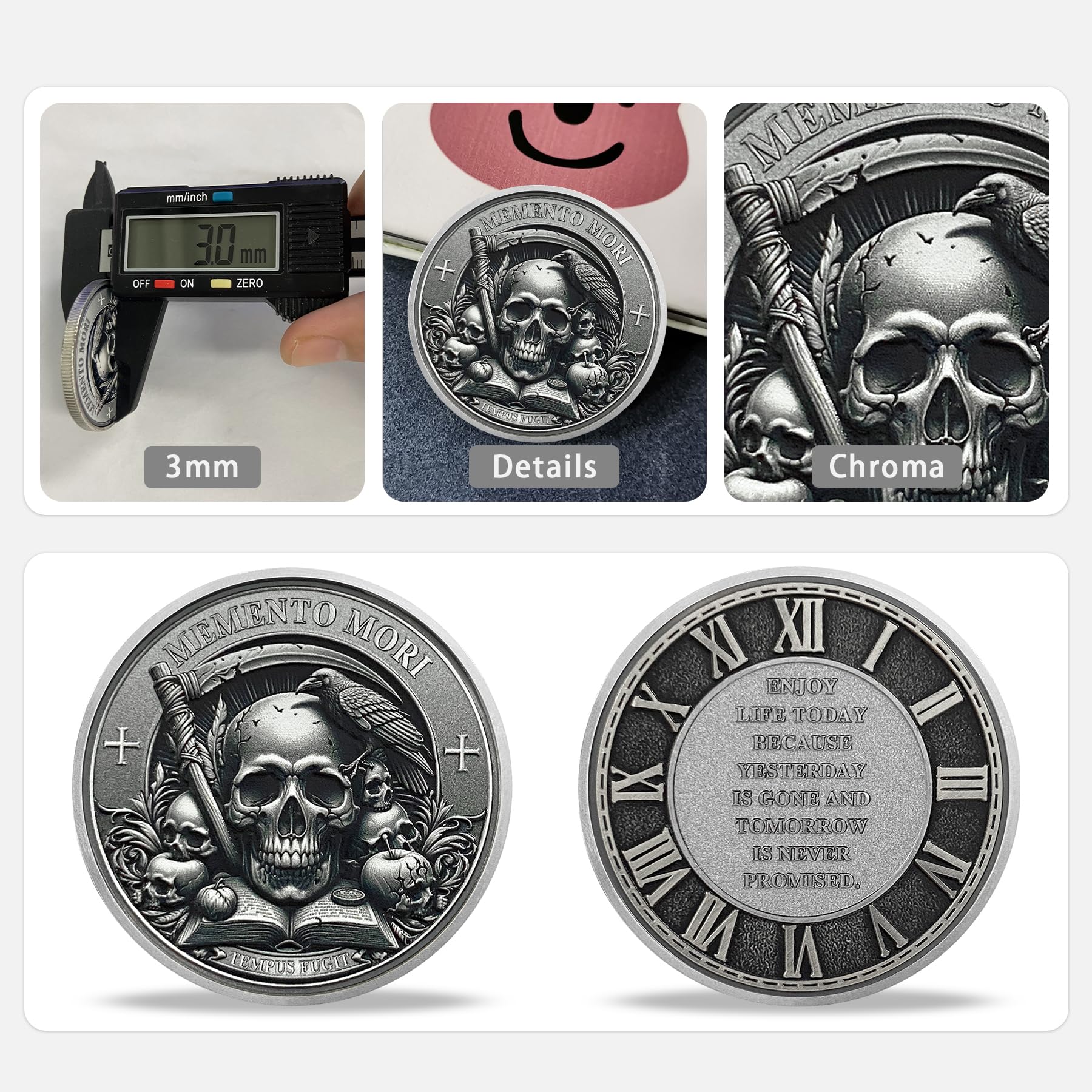 Stoic Reminder Memento Mori Coin Skull Challenge Coins mysite