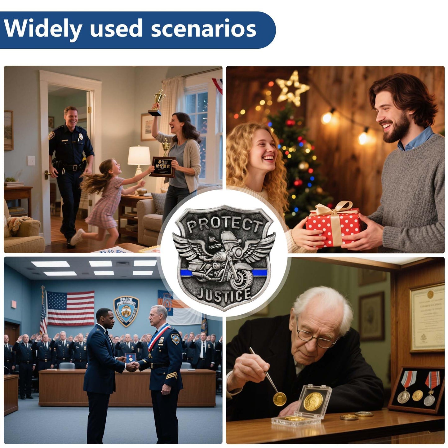 Unique Shape Motorcycle Police Challenge Coin mysite