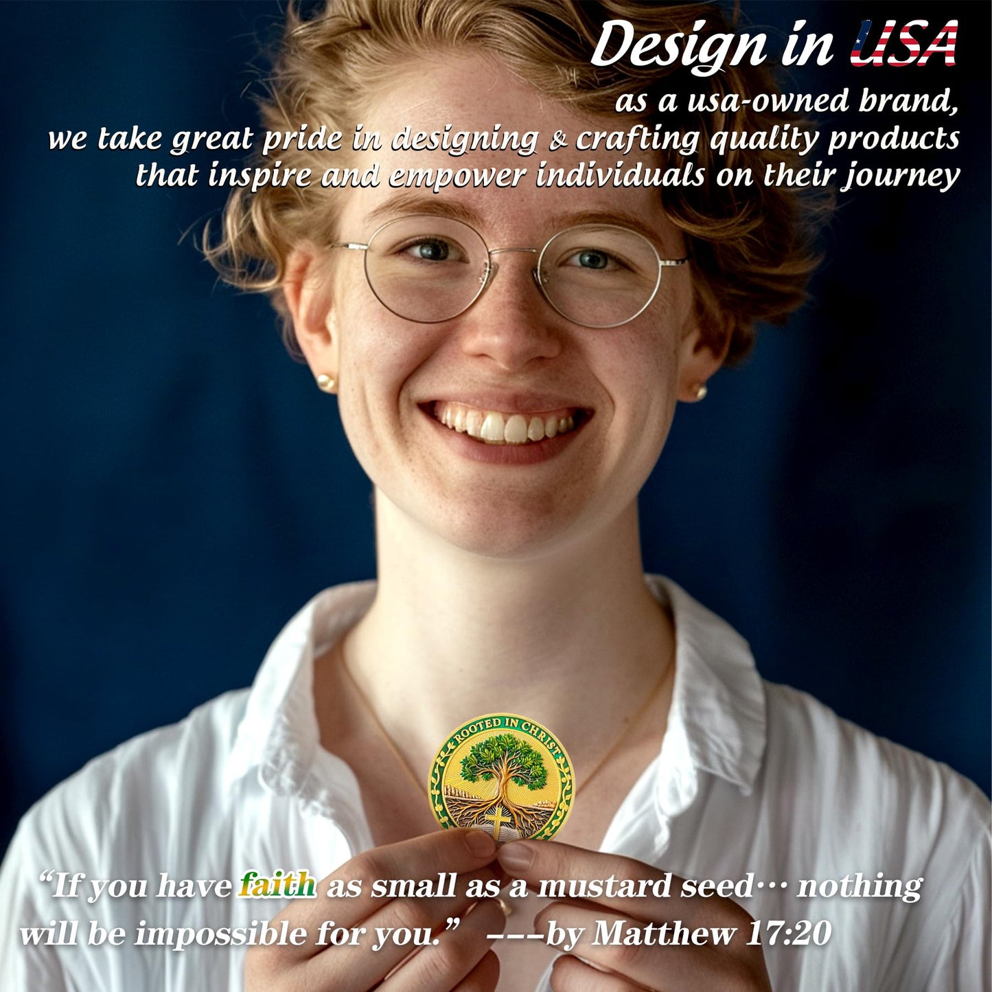 Rooted in Christ Christian Religious Challenge Coin mysite