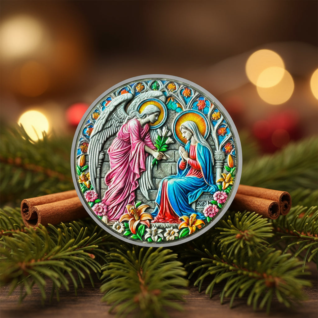 Inspirational Angel and Virgin Mary Annunciation Angel Religious Coin mysite