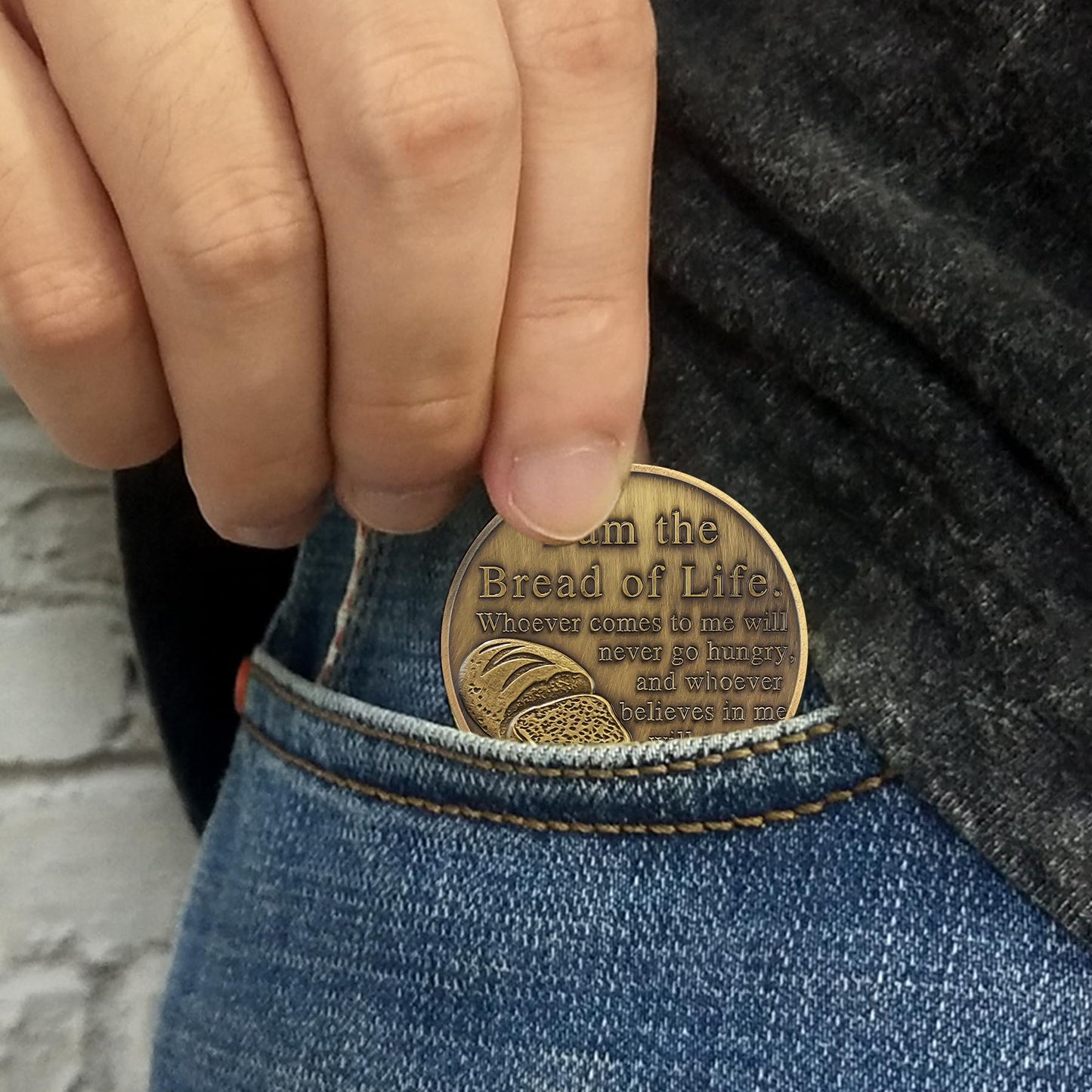 Bible Bread Religious Coin Inspirational Bible Verse Medallion mysite