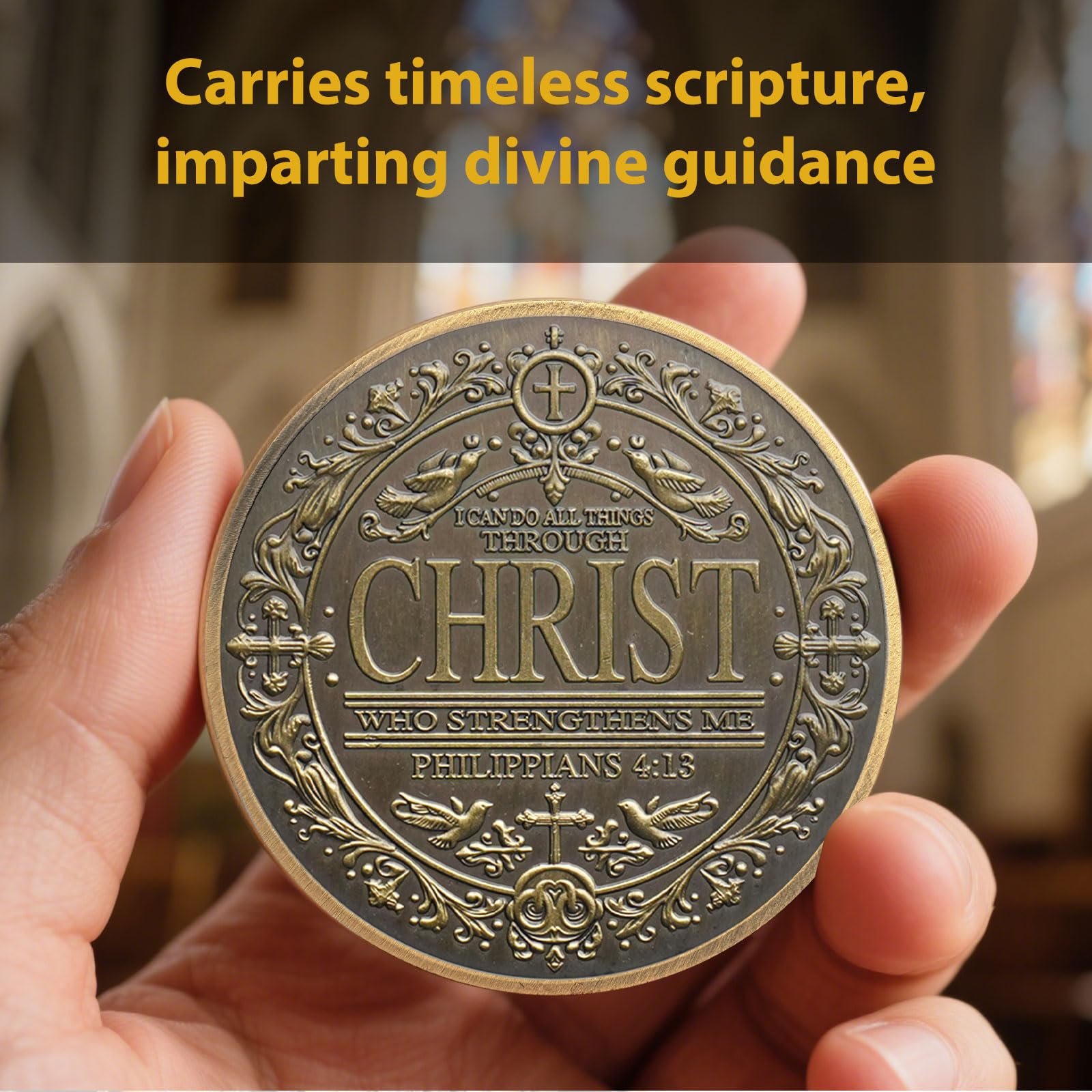 Philippians 4:13 Scripture Knights Templar Christian Challenge Coin mysite
