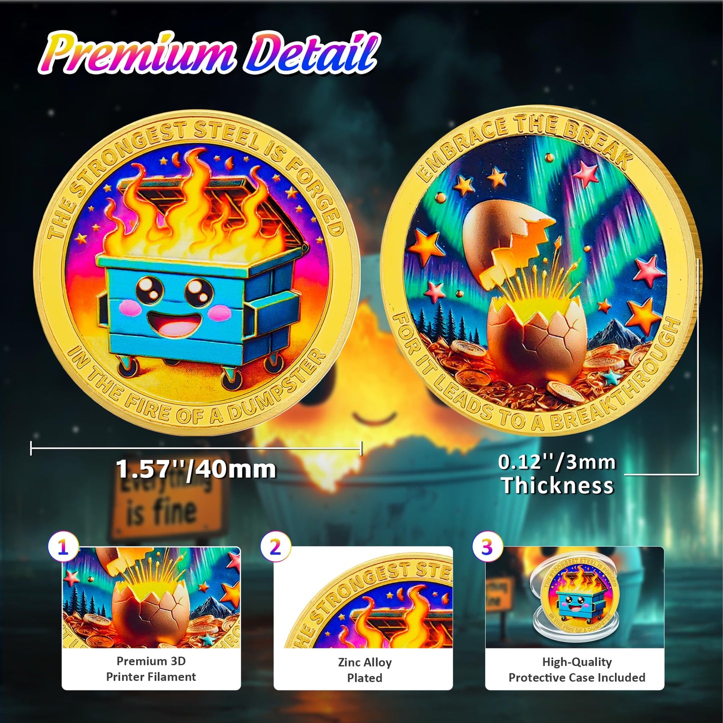 Emerging from Cocoon Dumpster Fire Coin mysite