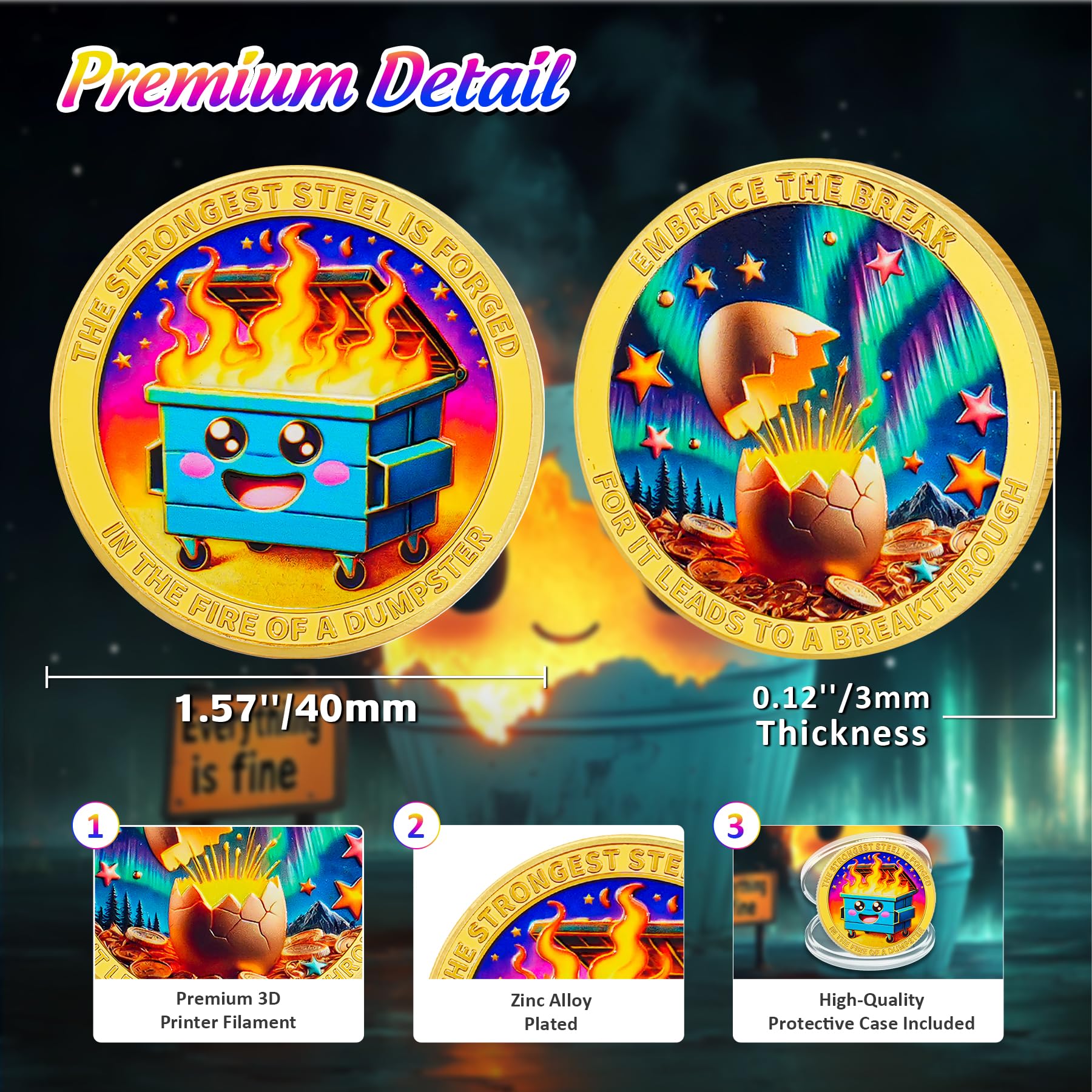 Emerging from Cocoon Dumpster Fire Coin mysite