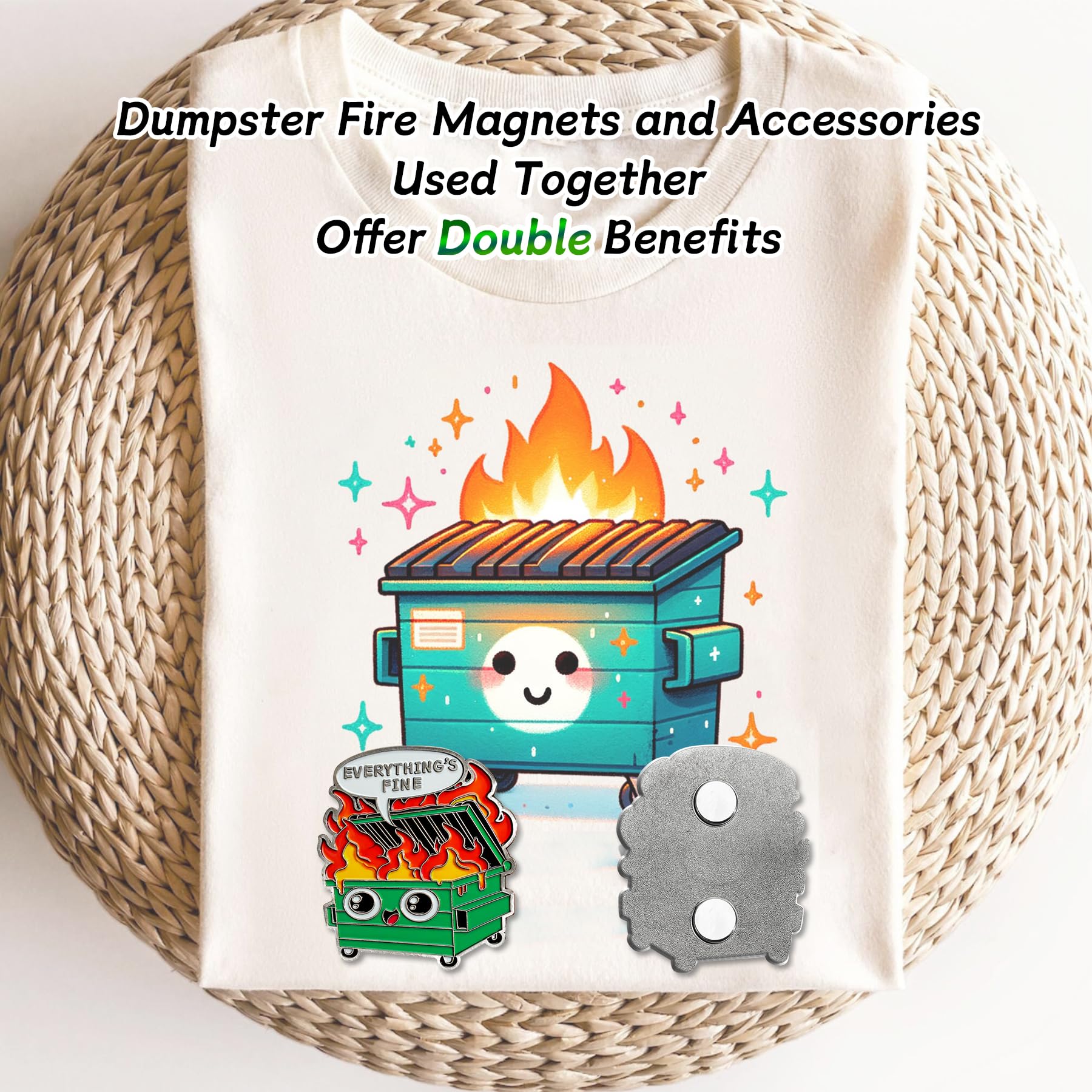 Everything's Fine Emotional Dumpster Fire Fridge Magnets mysite