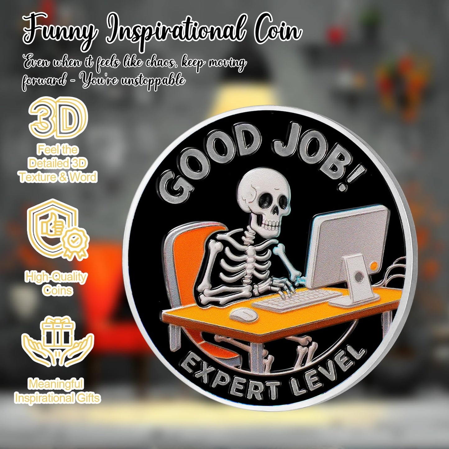 Everything's Fine Stress Relief Humorous Motivational Coin mysite