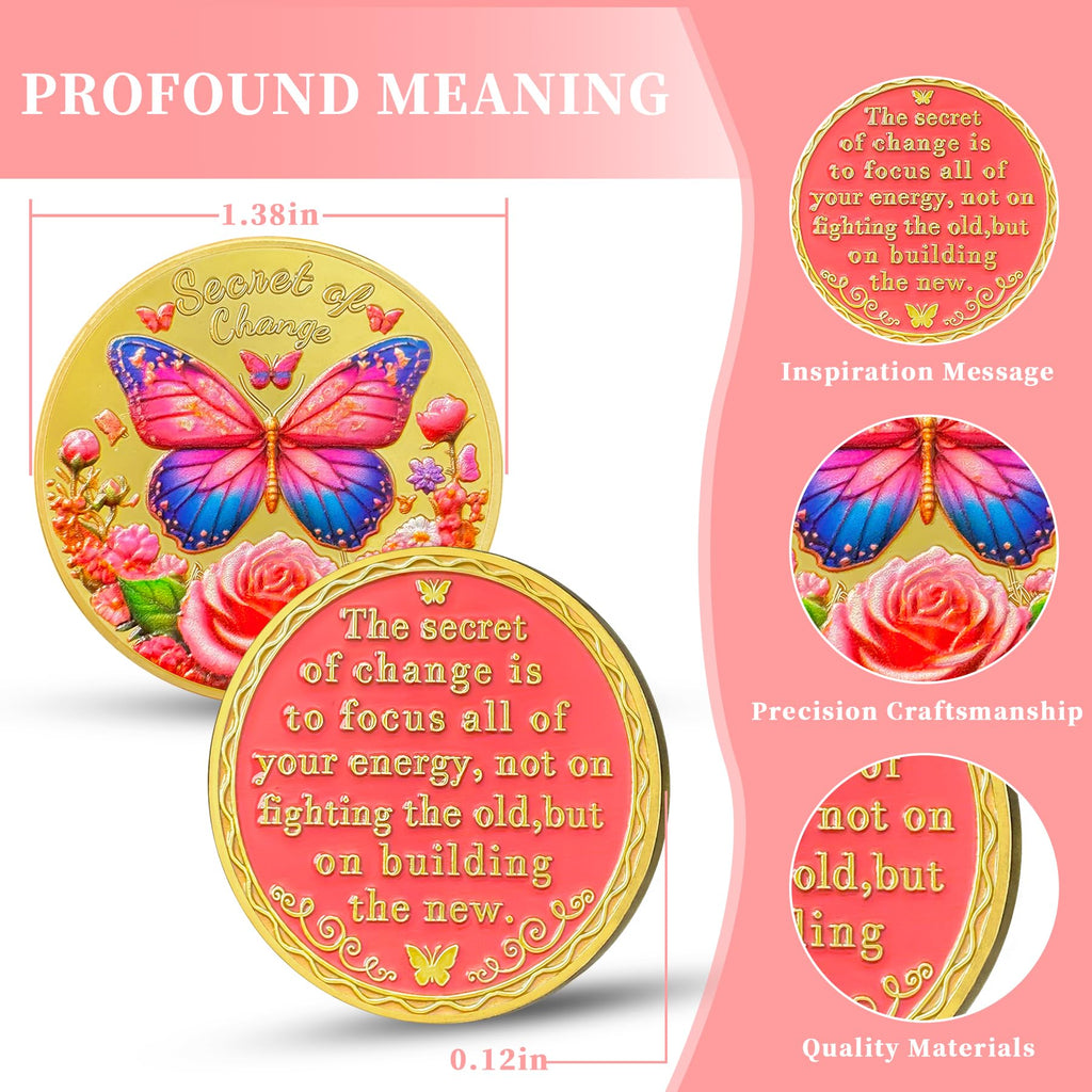 Butterfly Recovery Affirmation Sobriety Coin mysite