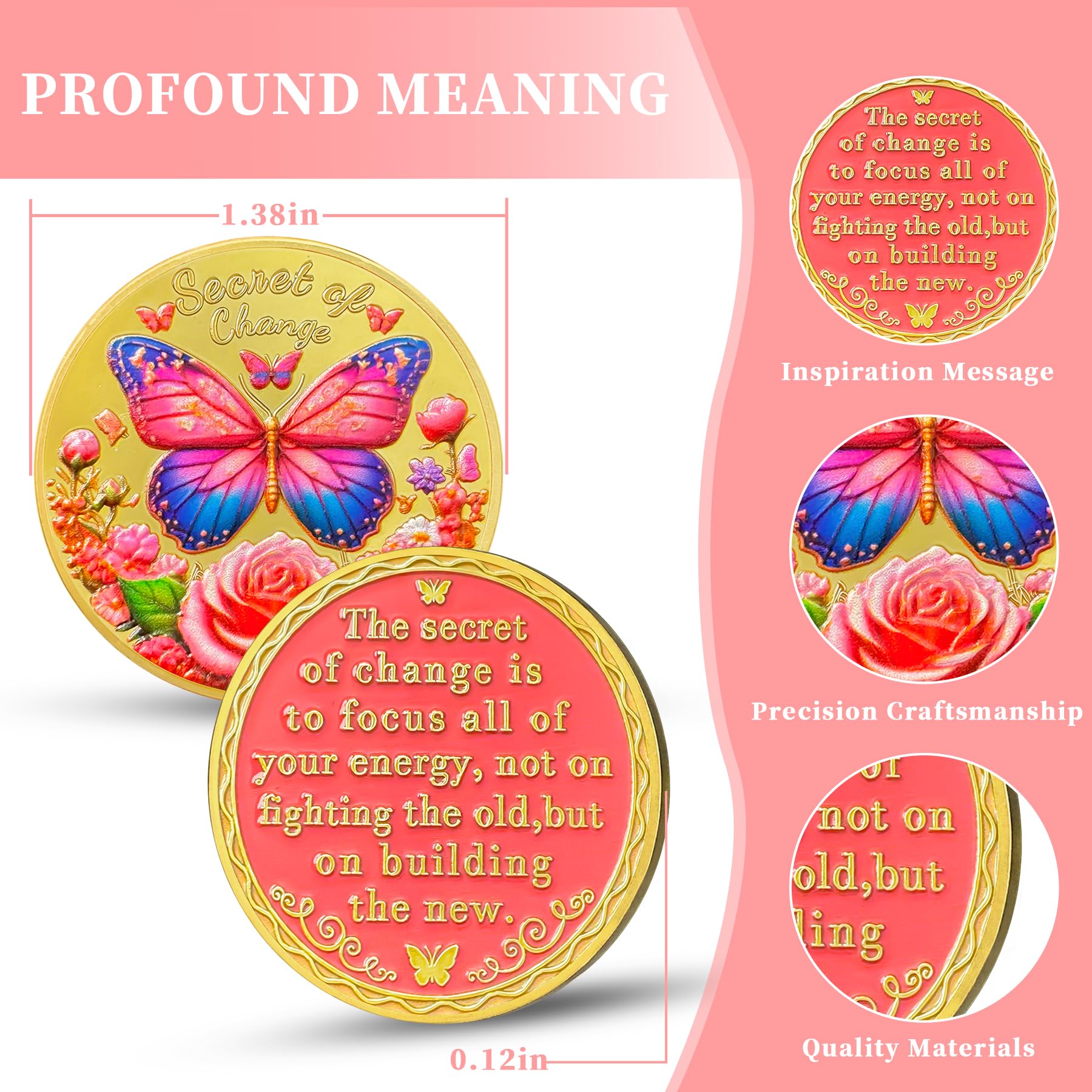 Butterfly Recovery Affirmation Sobriety Coin mysite