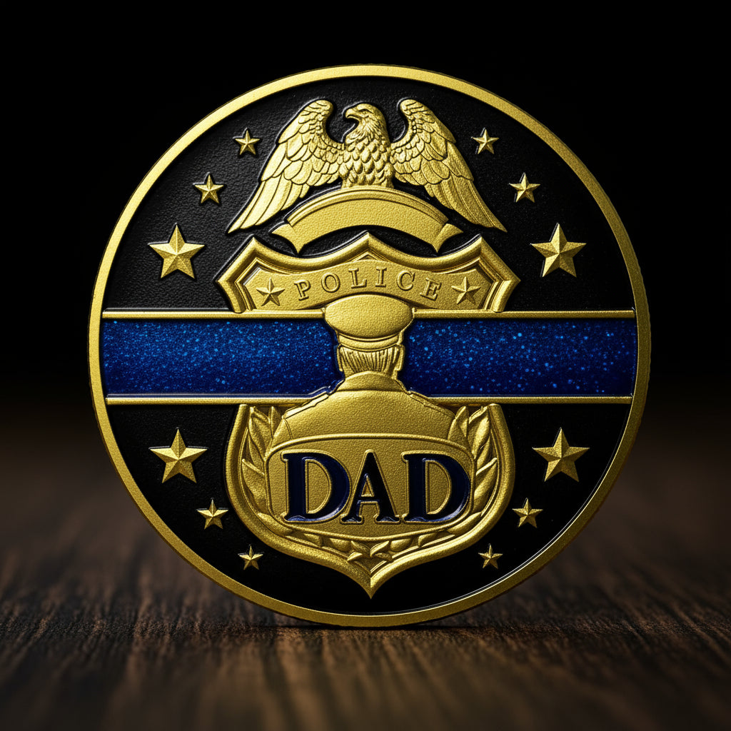 Patriotic Police Dad Challenge Coin mysite