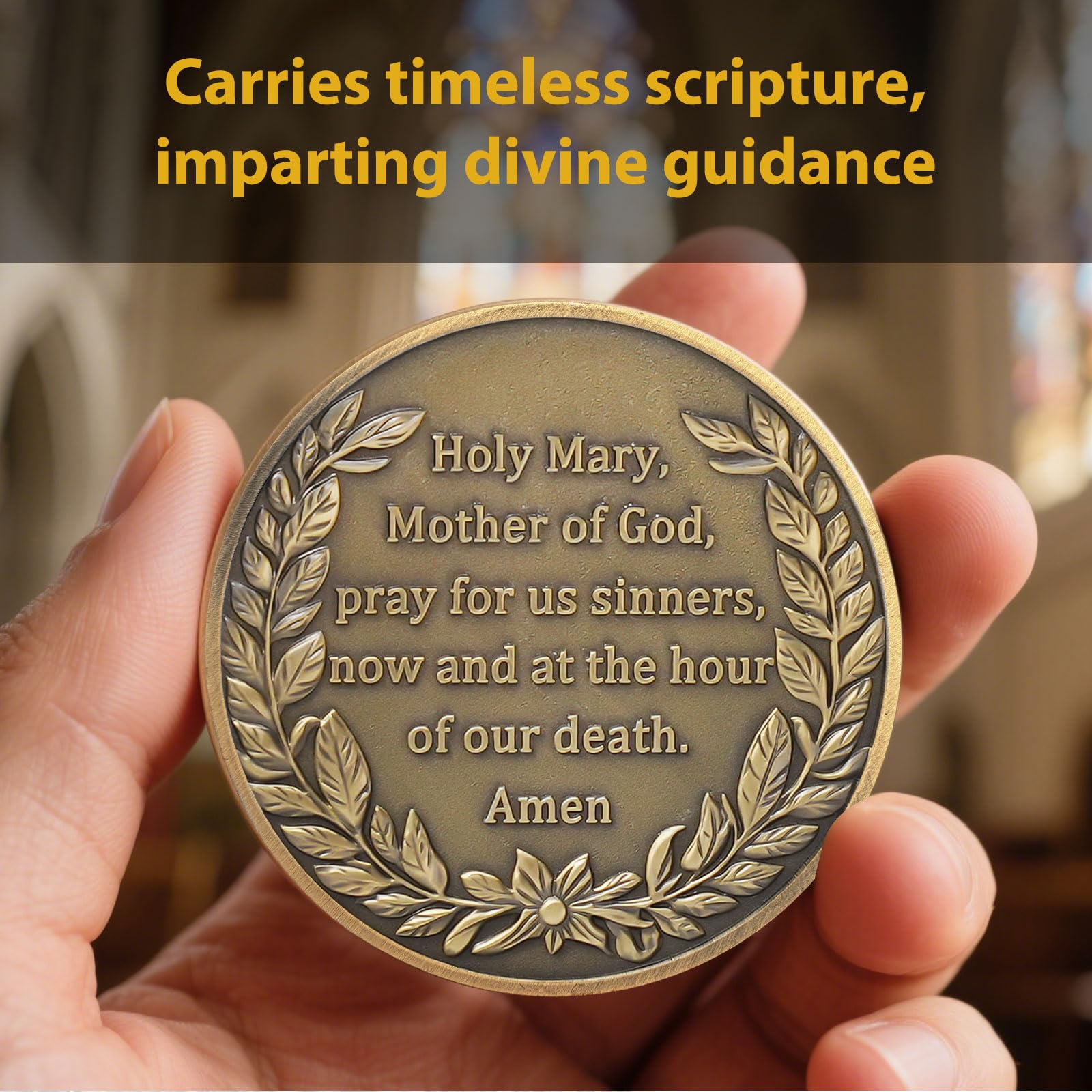 Inspirational Holy Mary Christian Challenge Coin mysite