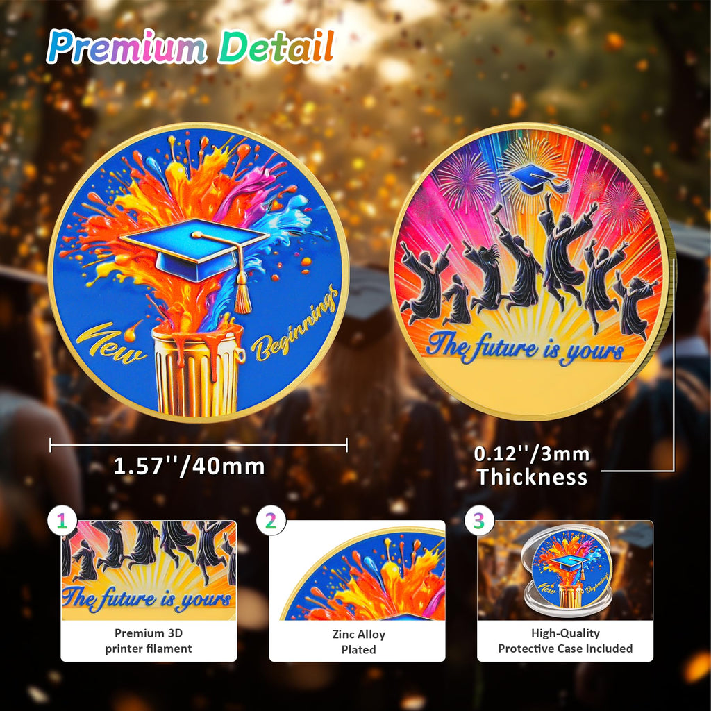 New Beginnings Motivational  Graduation Celebration Coin mysite