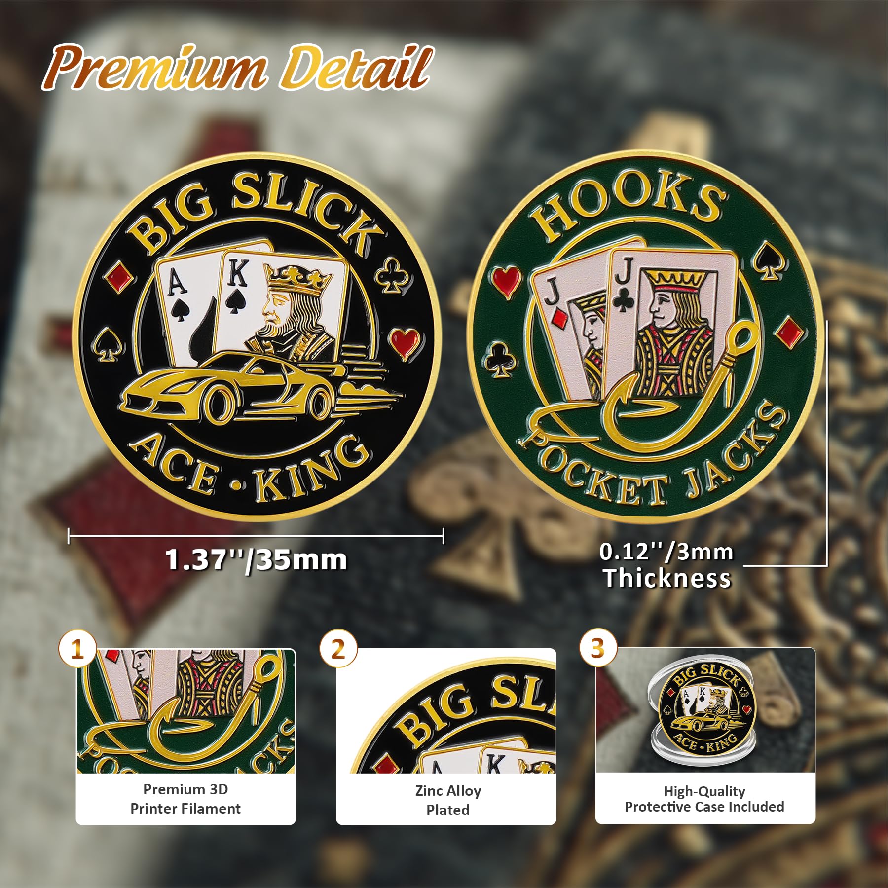 Powerful Big Slick Poker Card Protectors Coin mysite