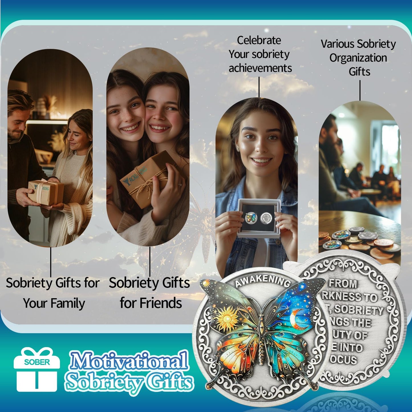 Original Darkness to Light Butterfly Sobriety Coin mysite