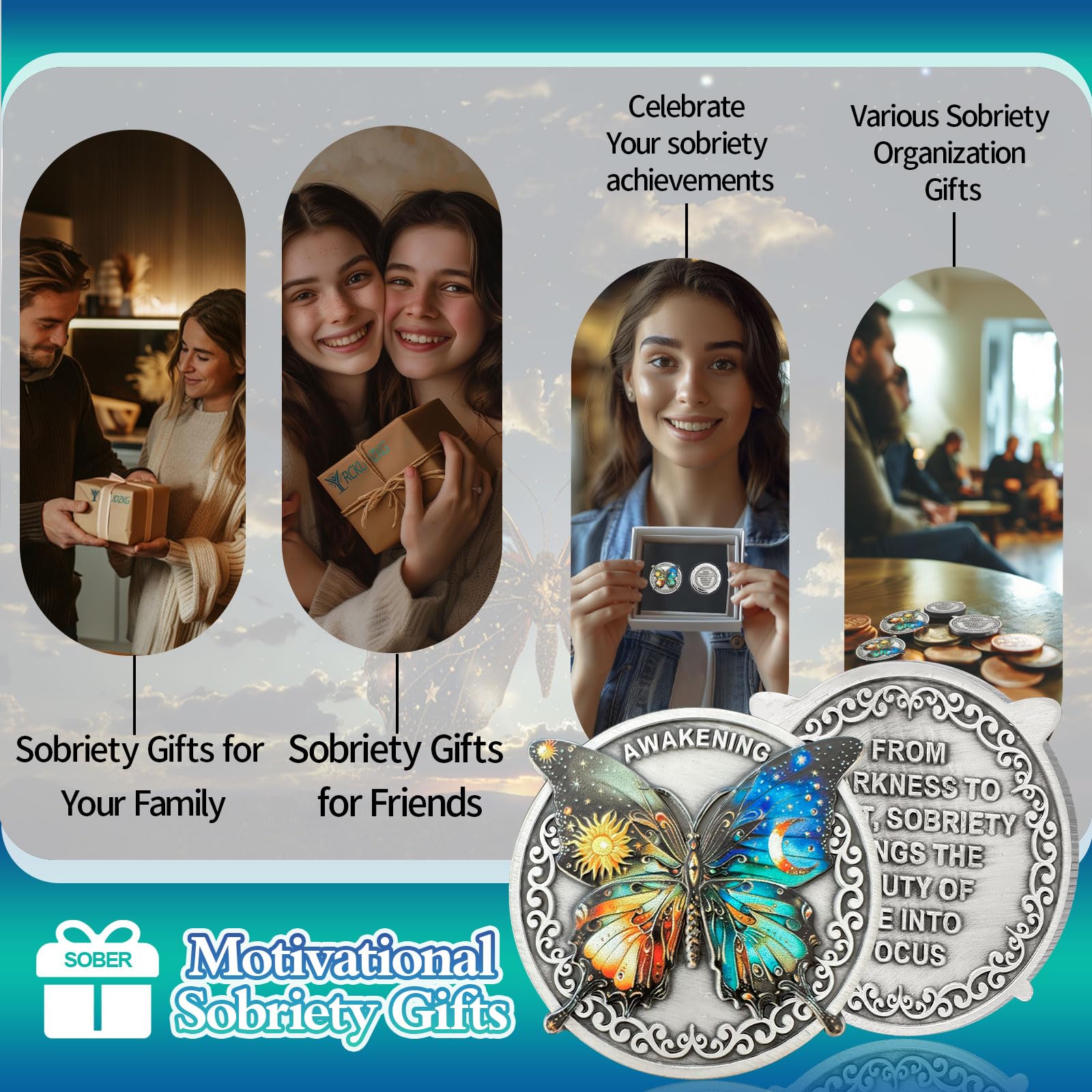 Original Darkness to Light Butterfly Sobriety Coin mysite