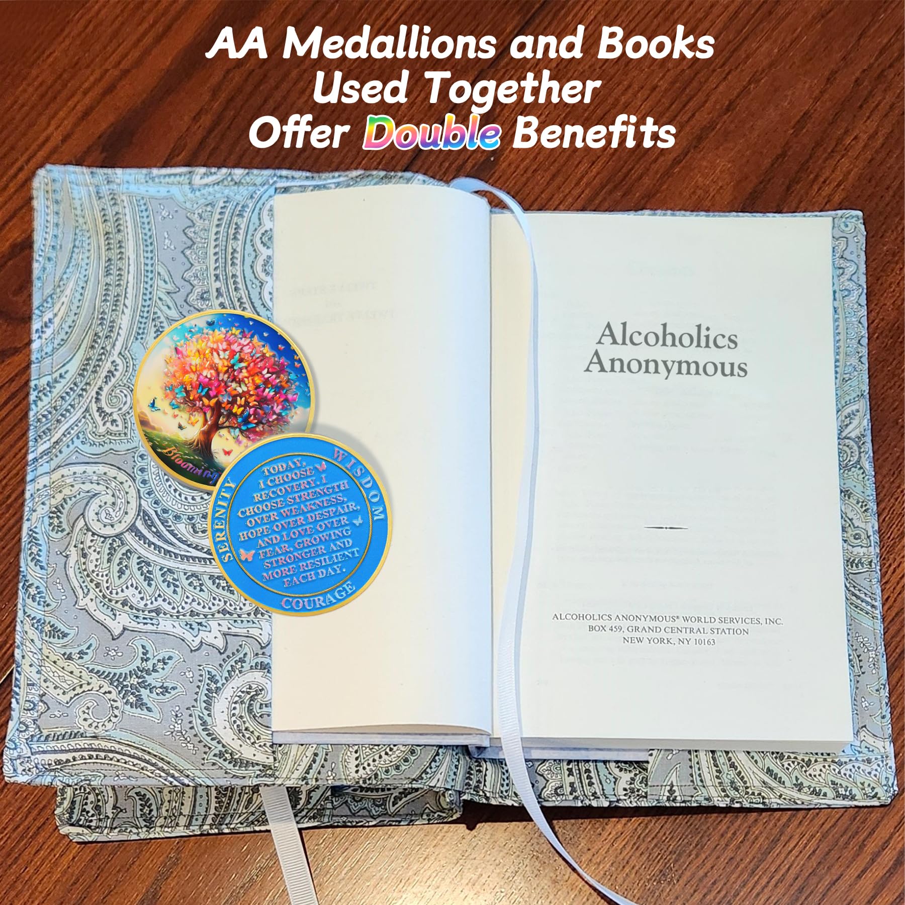 Blooming Tree of Life Colorful Recovery Butterfly Sobriety Coin mysite