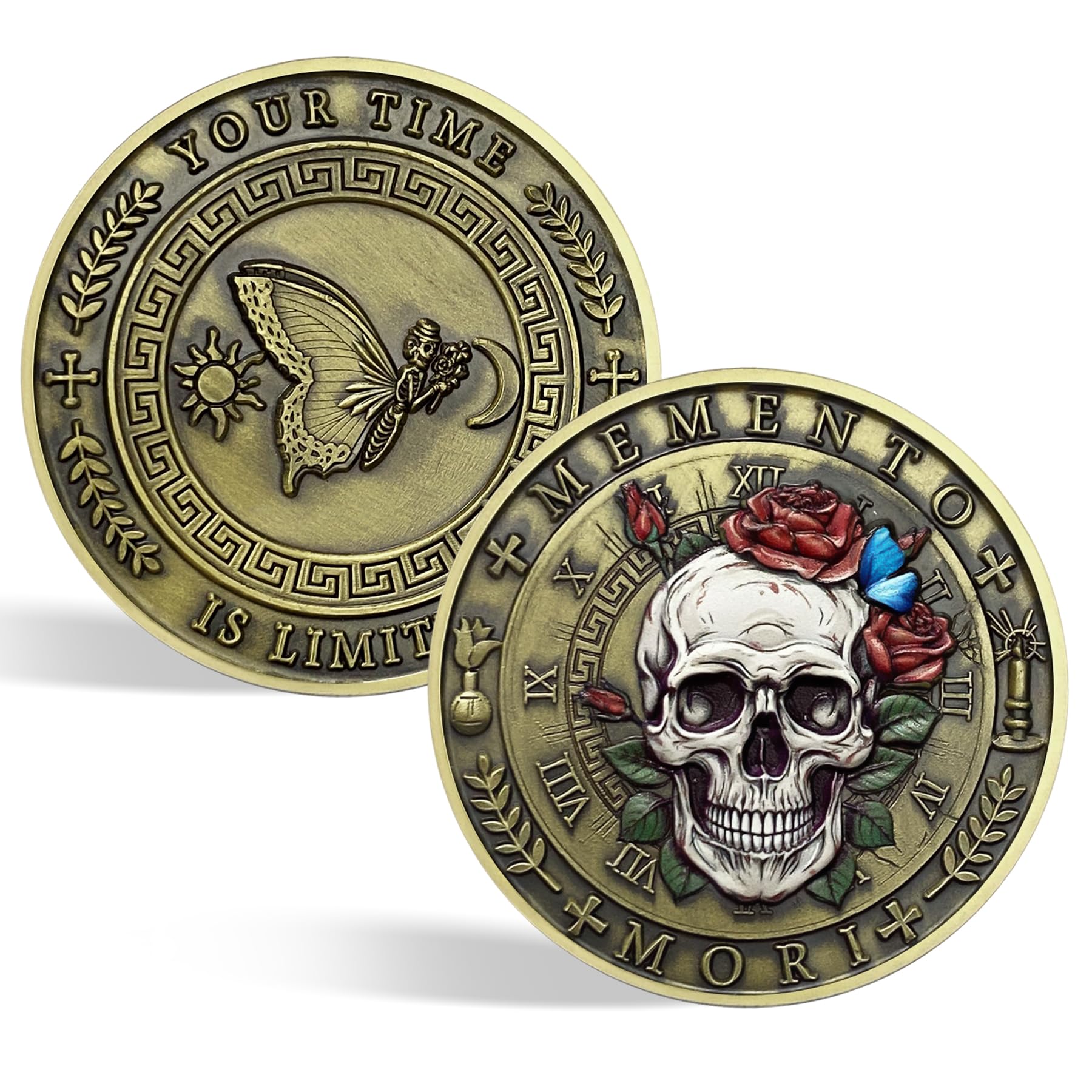Stoic Reminder Token for Daily Stoic Meditations 3D Skull Memento Mori Challenge Coins mysite