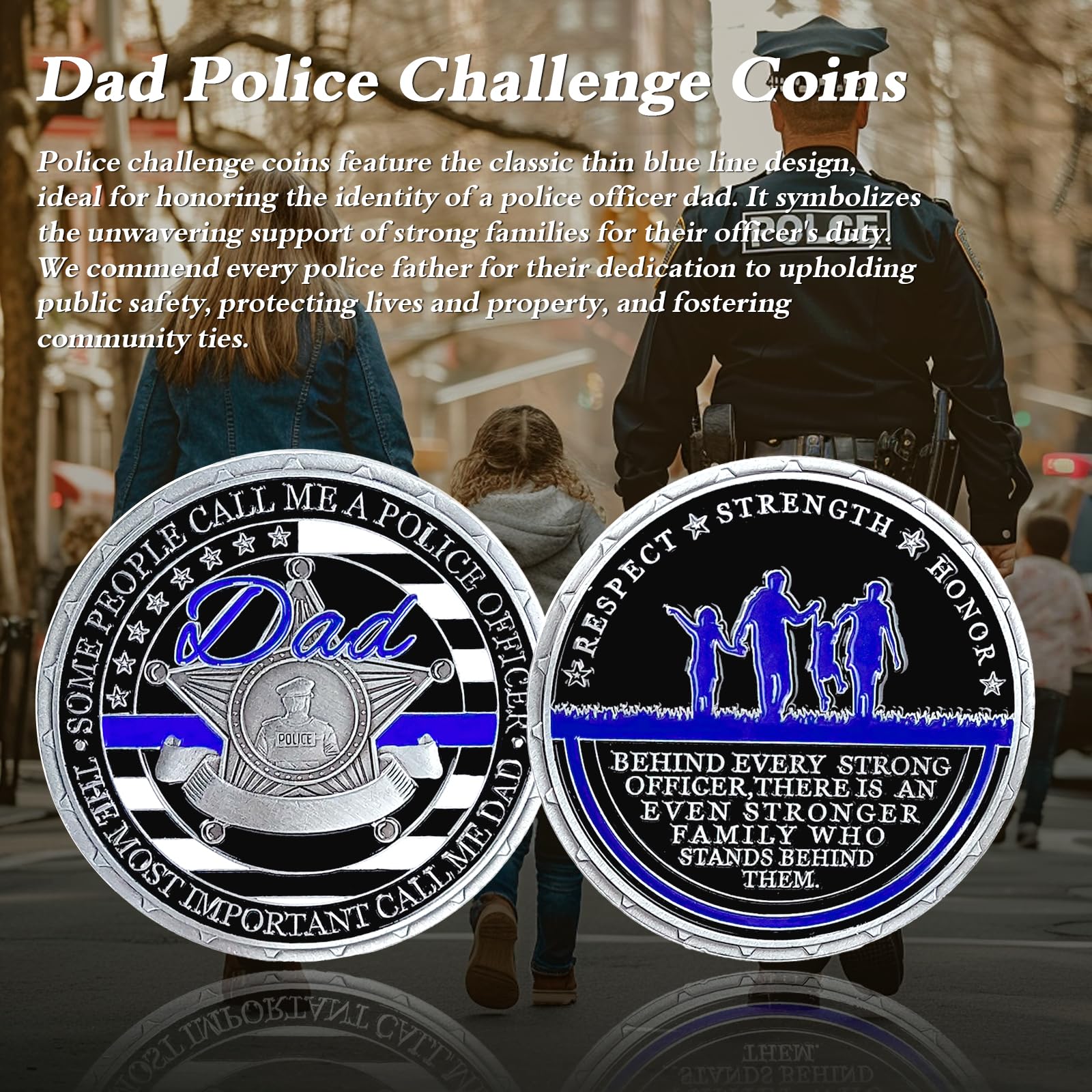 Thin Blue Line Police Law Enforcement Police Officer Challenge Coins mysite