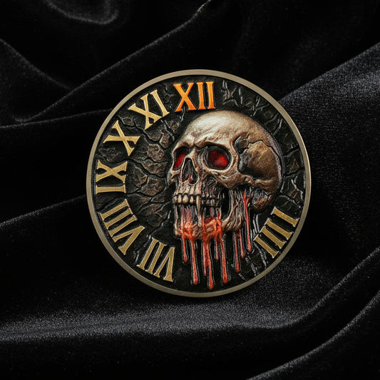 Skull & Hourglass Remember You Must Die Memento Mori Coin mysite