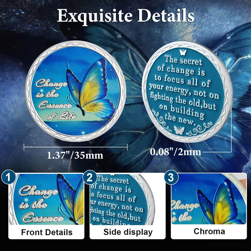 Change is The Essence of Life Butterfly Sobriety Coin mysite