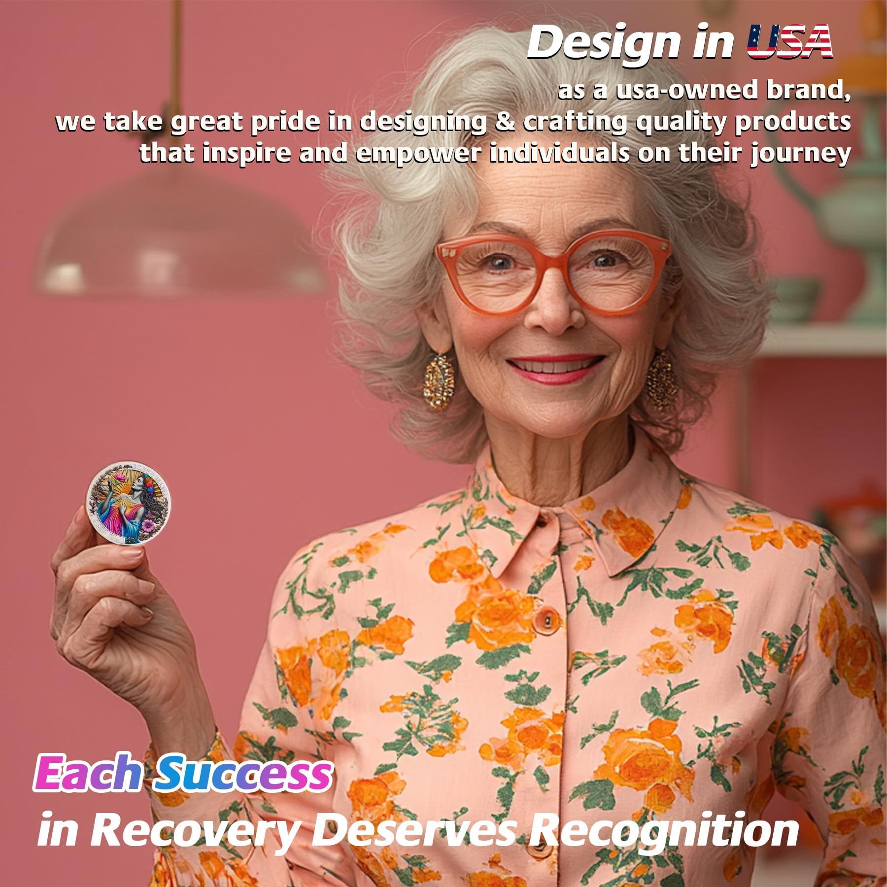 Mom Addiction Recovery Flower One Day at A Time MAMA Sobriety Coin mysite