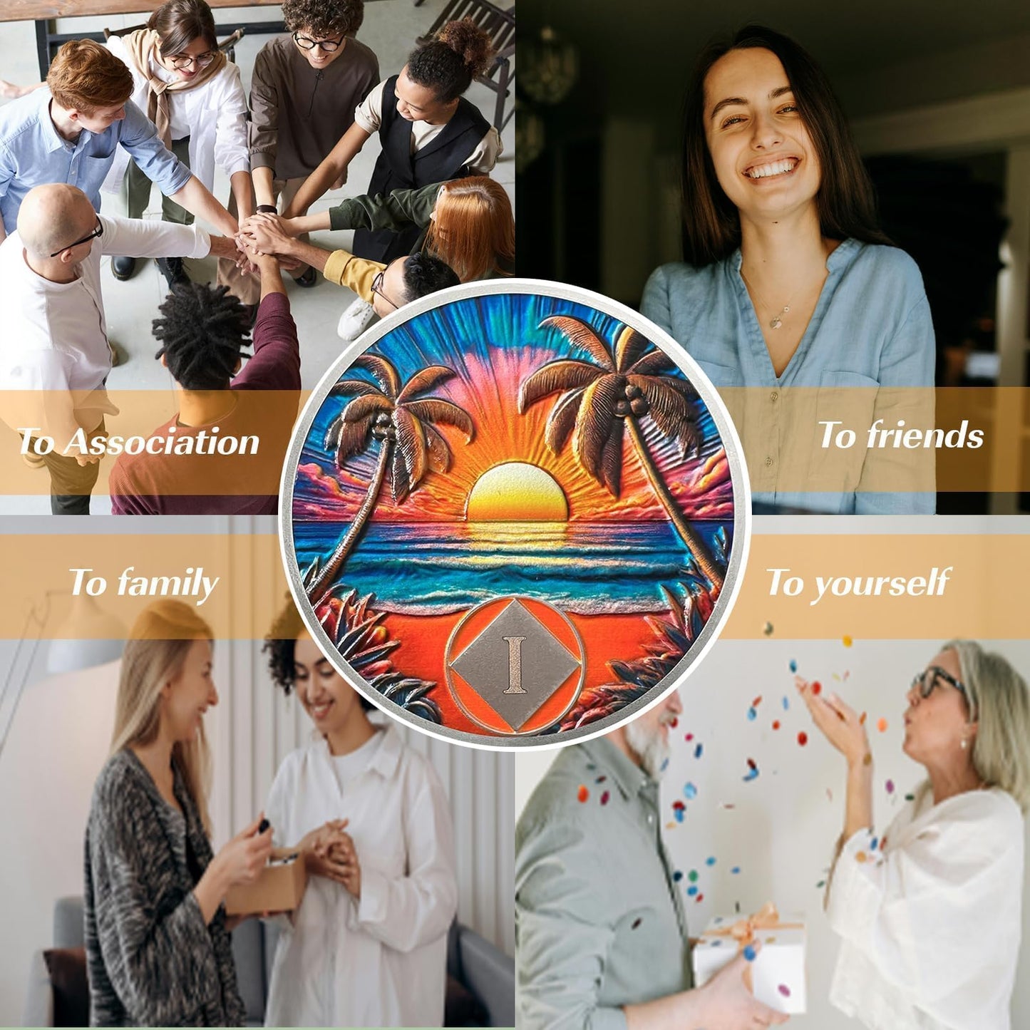 Personalized Beach Sunset NA Recovery Coin mysite