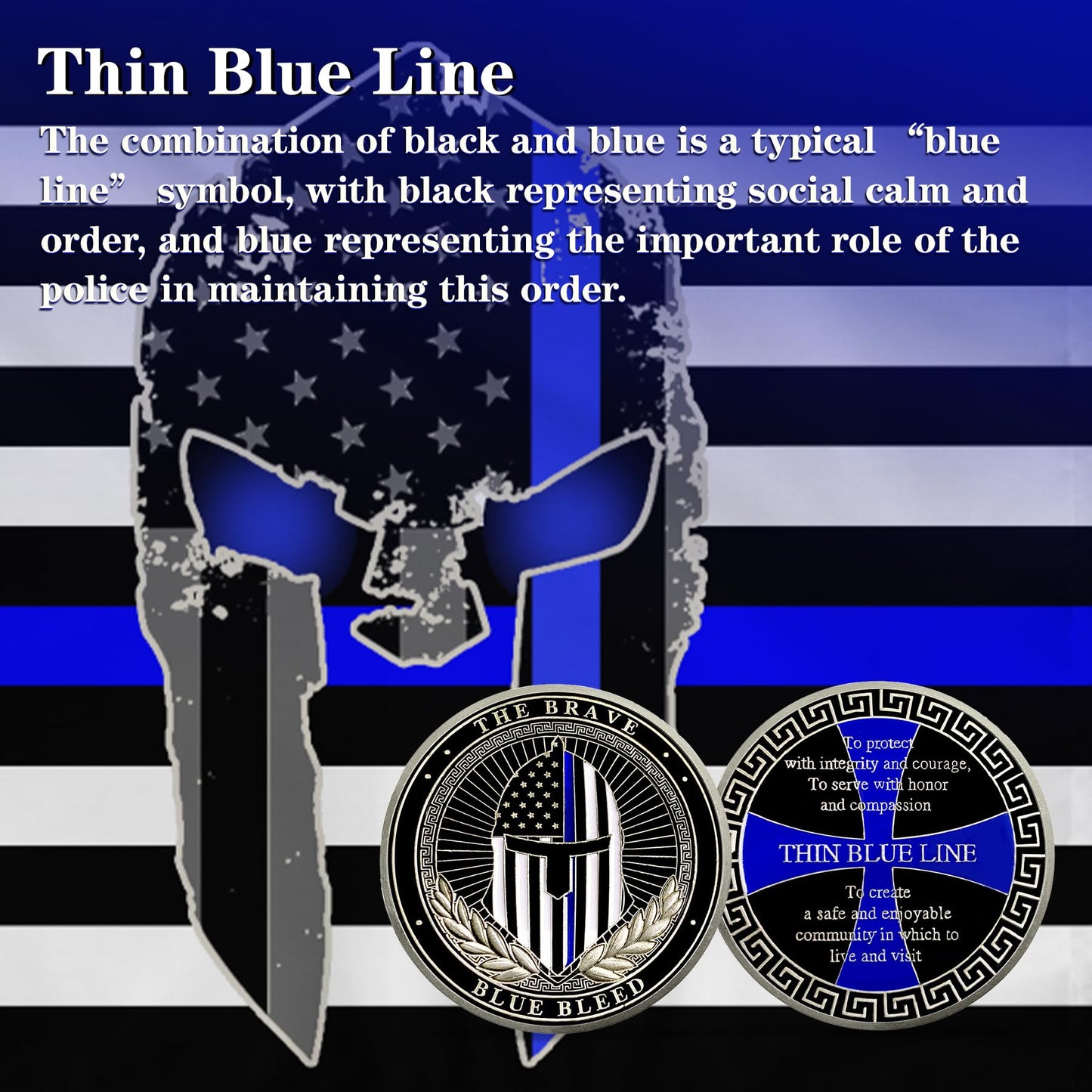 Law Enforcement Officers Thin Blue Line Police Challenge Coin mysite