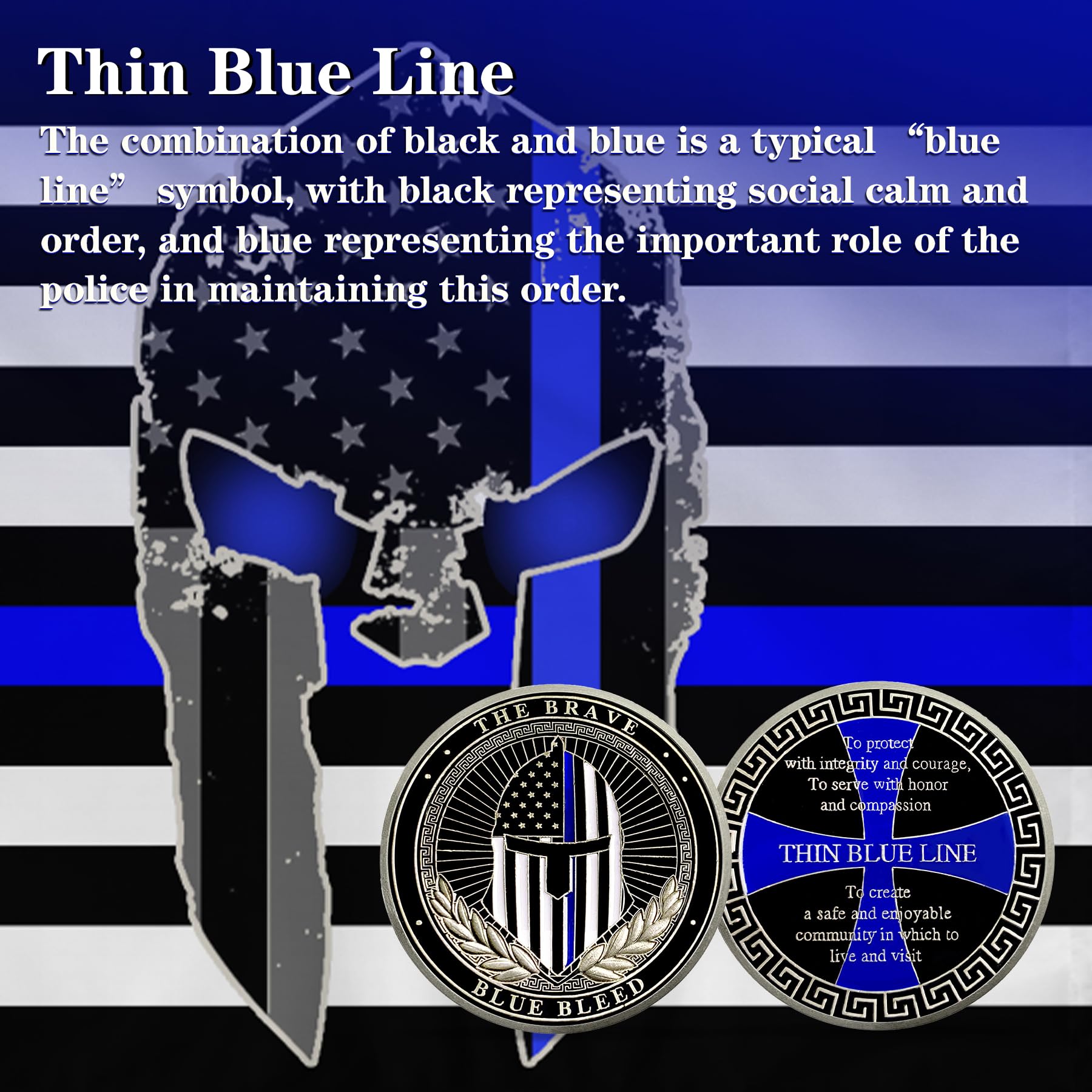 Law Enforcement Officers Thin Blue Line Police Challenge Coin mysite