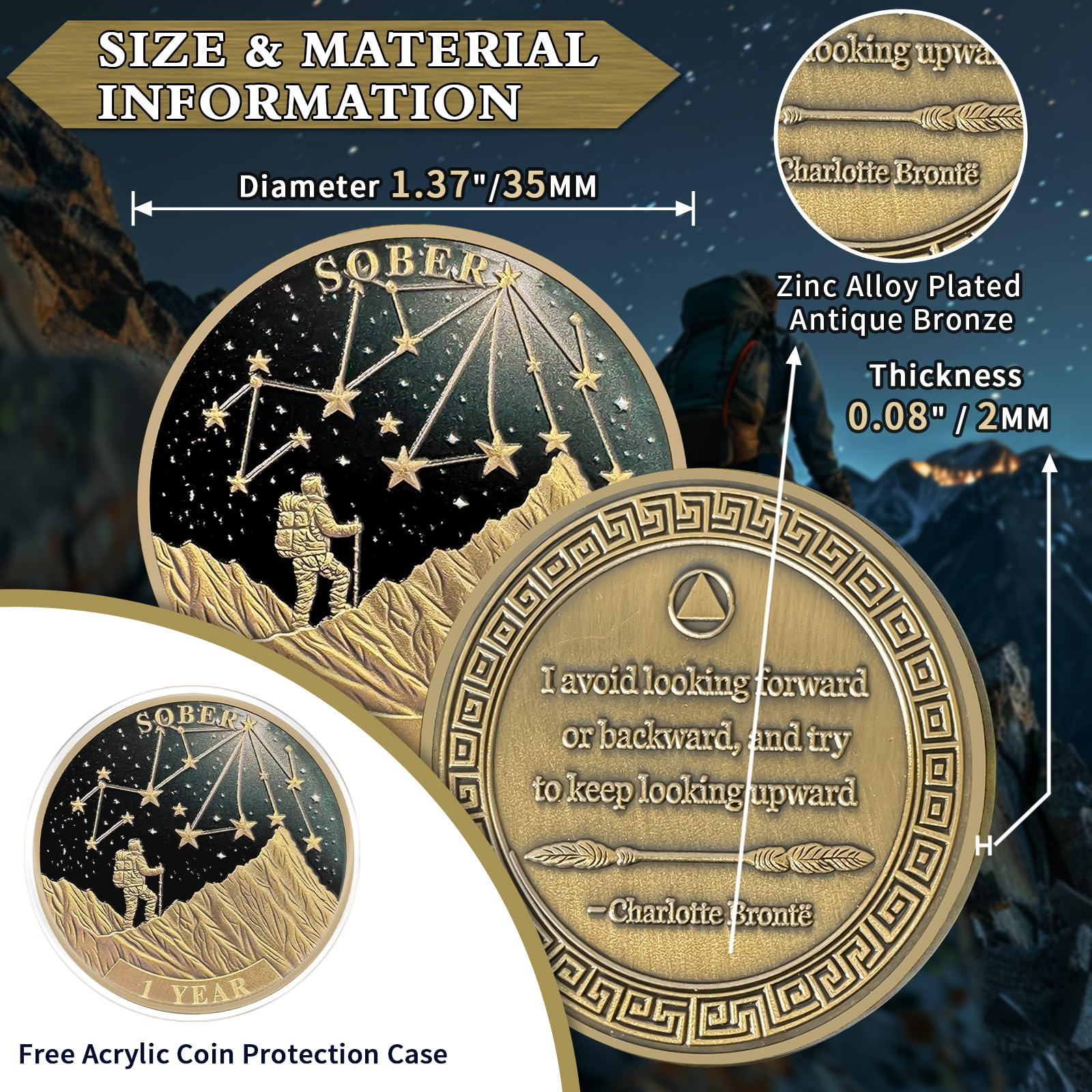 Under The Stars Pathfinder Explore Hope 1-10 Year Sobriety Coin mysite