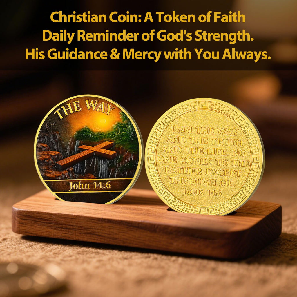 Christian Challenge Coin The Way Coin with John 14:6 Bible Verse mysite