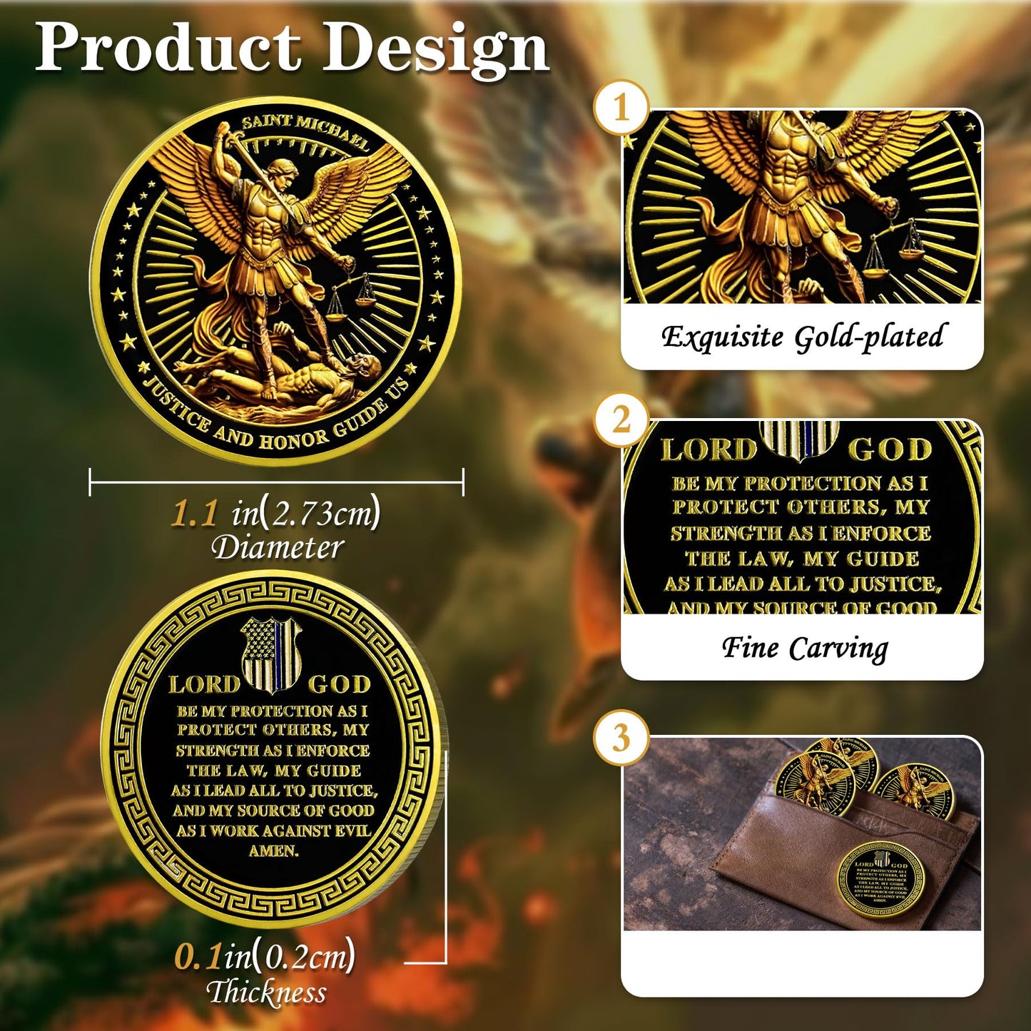 Police Patron Saint of Law Enforcement Archangel Michael Coin mysite