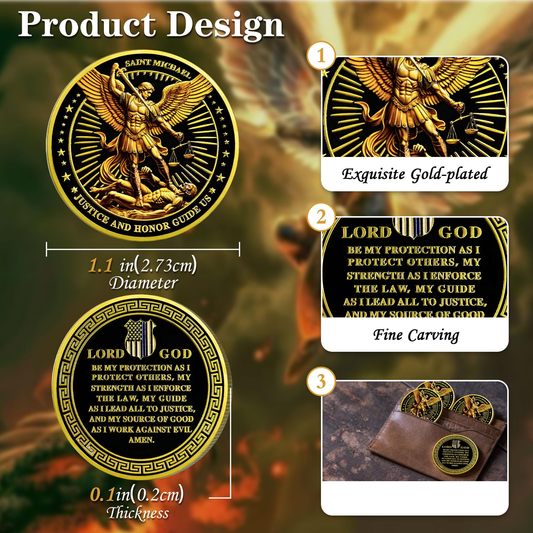 Police Patron Saint of Law Enforcement Archangel Michael Coin mysite