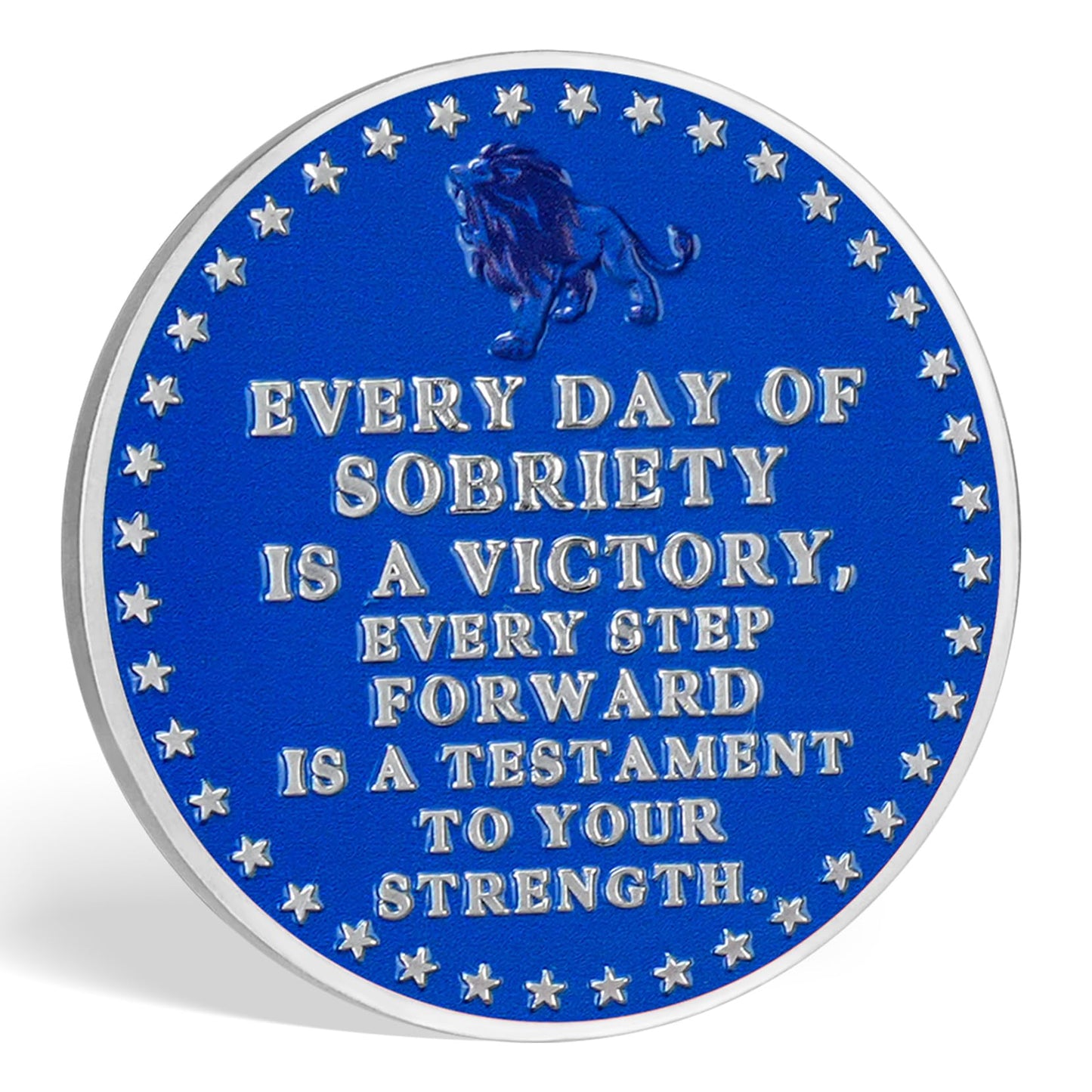 Lion Recovery Strength in Sobriety Coin(Not compatible with keychains) mysite