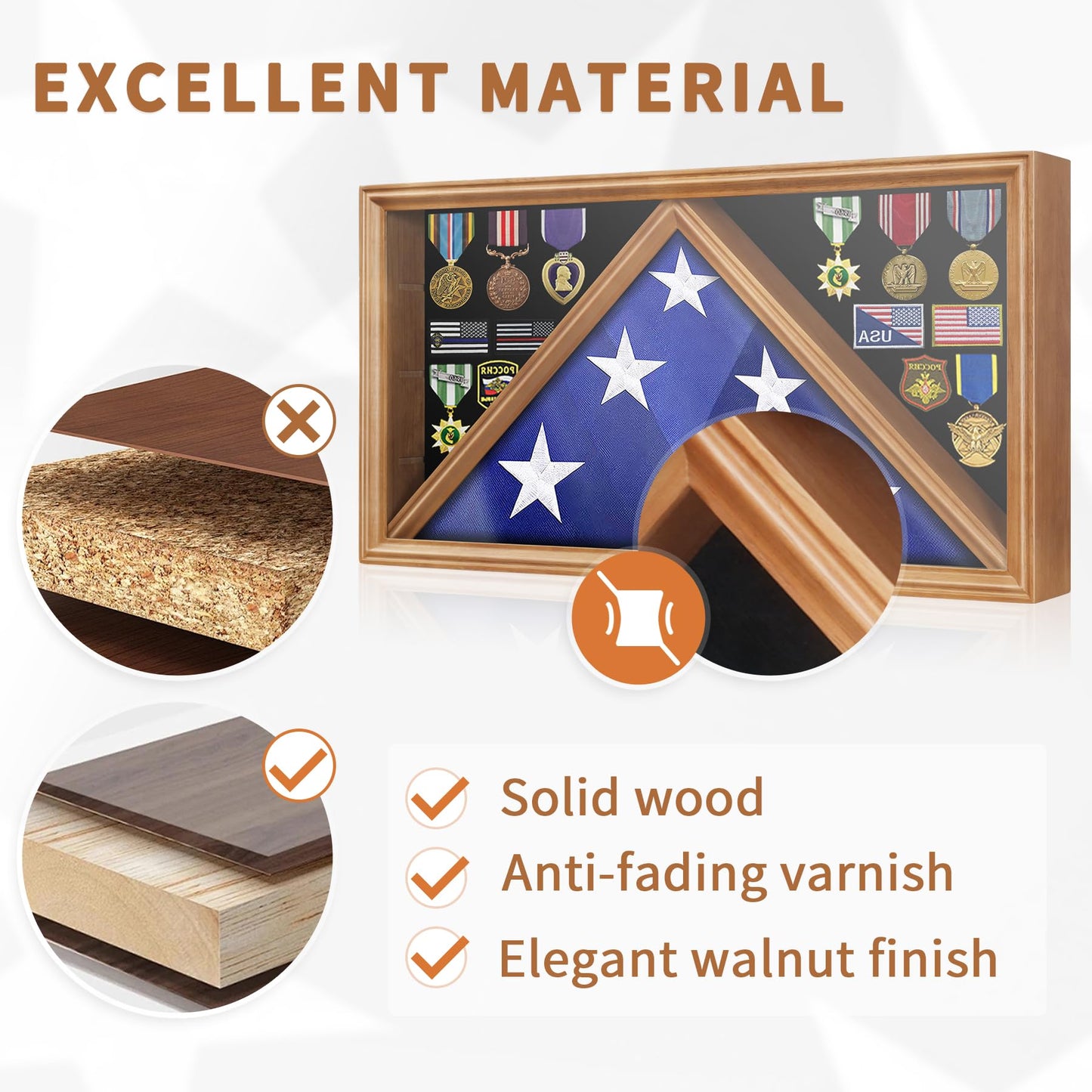 Large Wooden Military Burial Shadow Box Display Case mysite