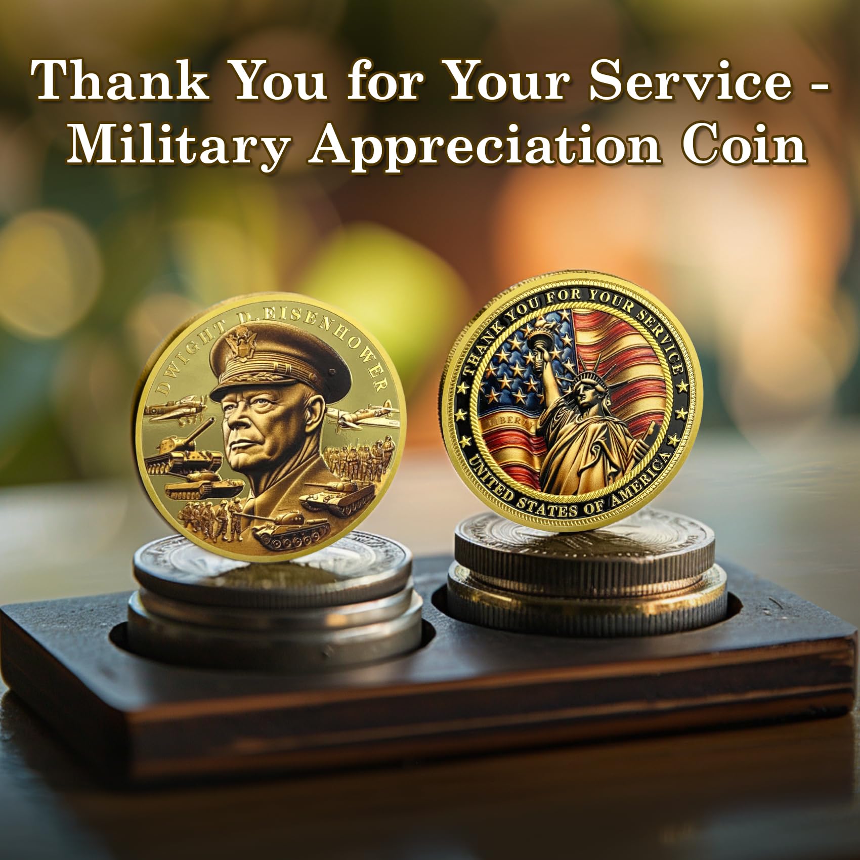 Thank You for Your Service Veteran Military Challenge Coins(Dwight D. Eisenhower) mysite
