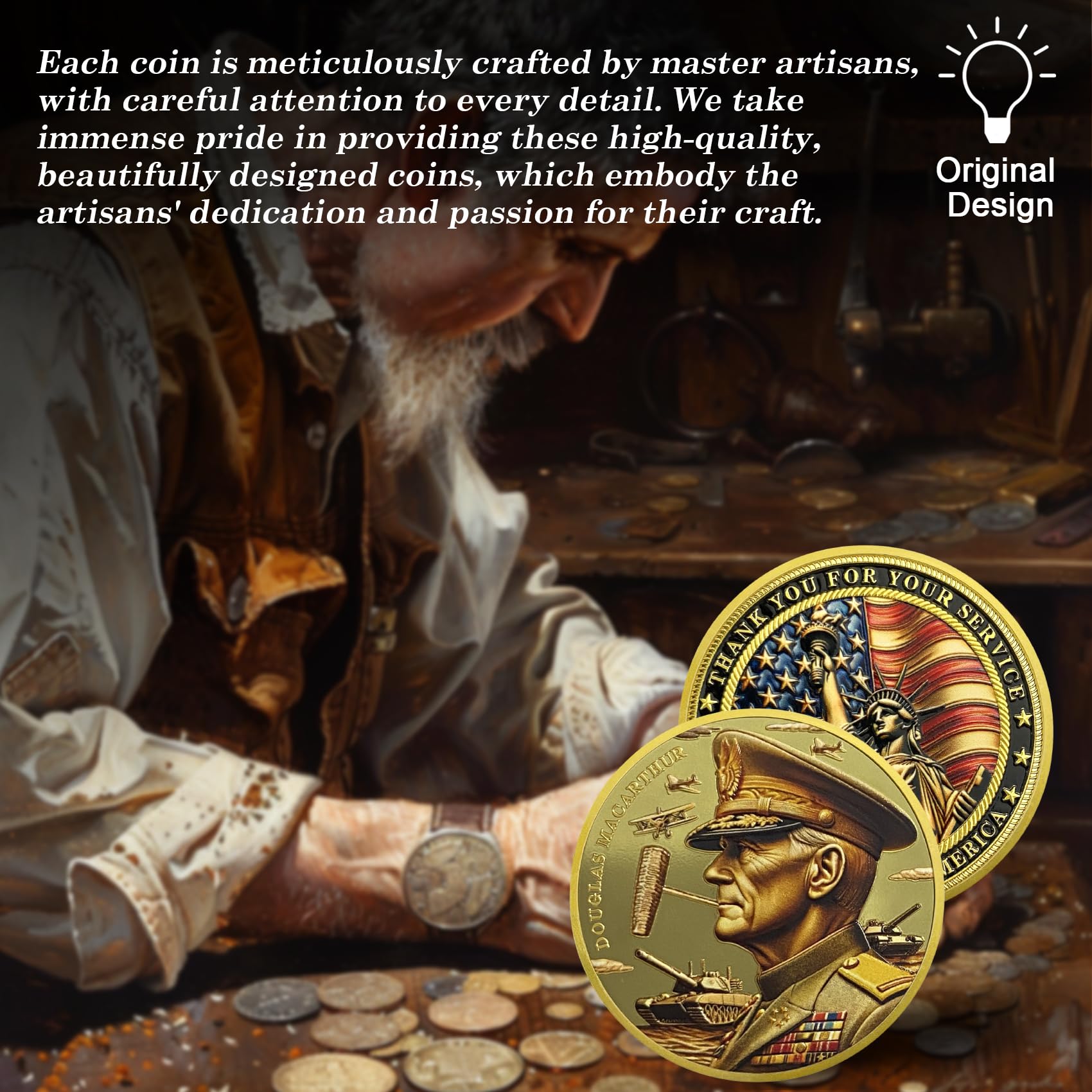 Thank You for Your Service Veteran Military Challenge Coins (Douglas MacArthur) mysite