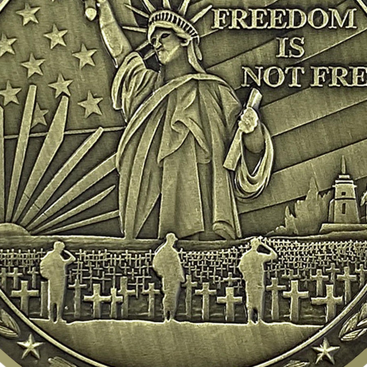 Military Veteran Challenge Coin with Statue of Liberty mysite
