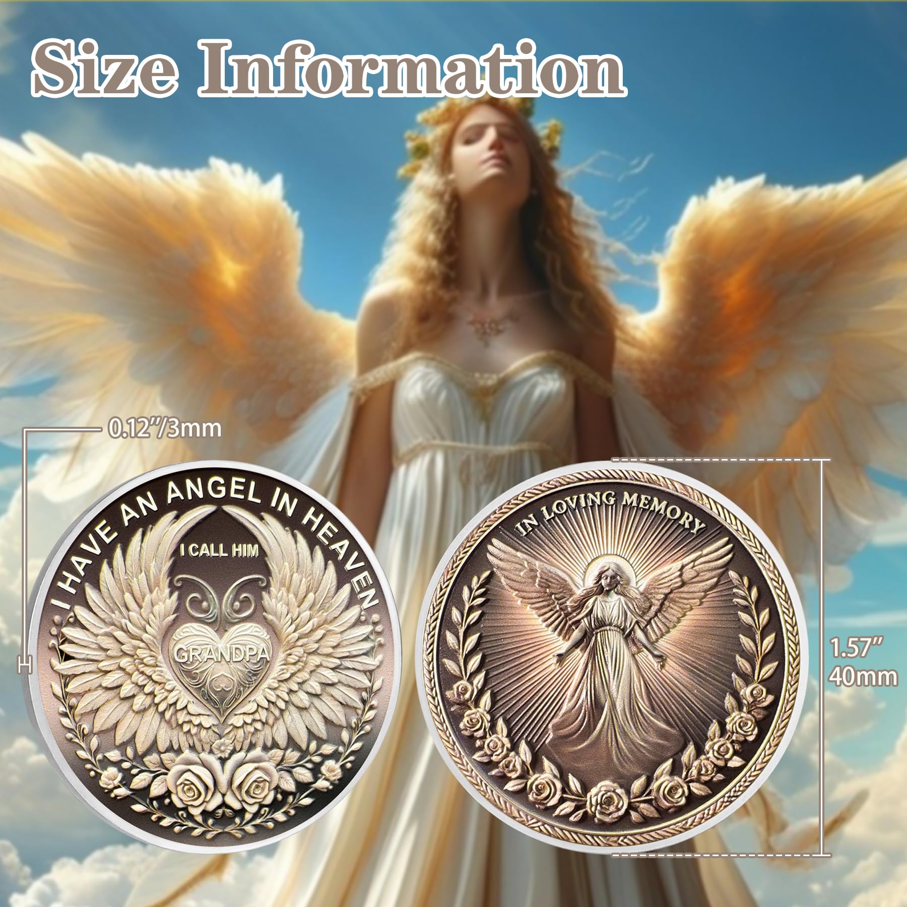 I Have an Angel in Heaven I Call Him Grandpa MemorialChallenge Coins mysite