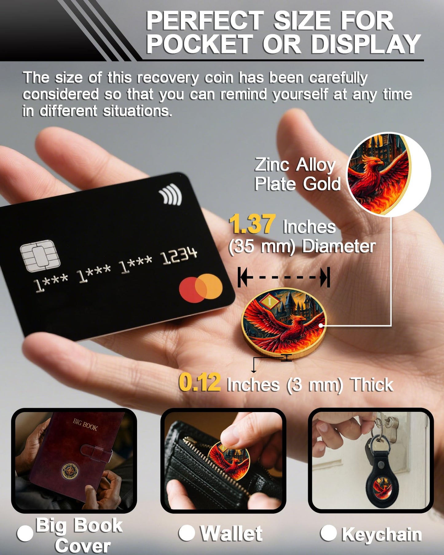 Personalized Rising Phoenix Compass to Guide The Way Sobriety Coin mysite