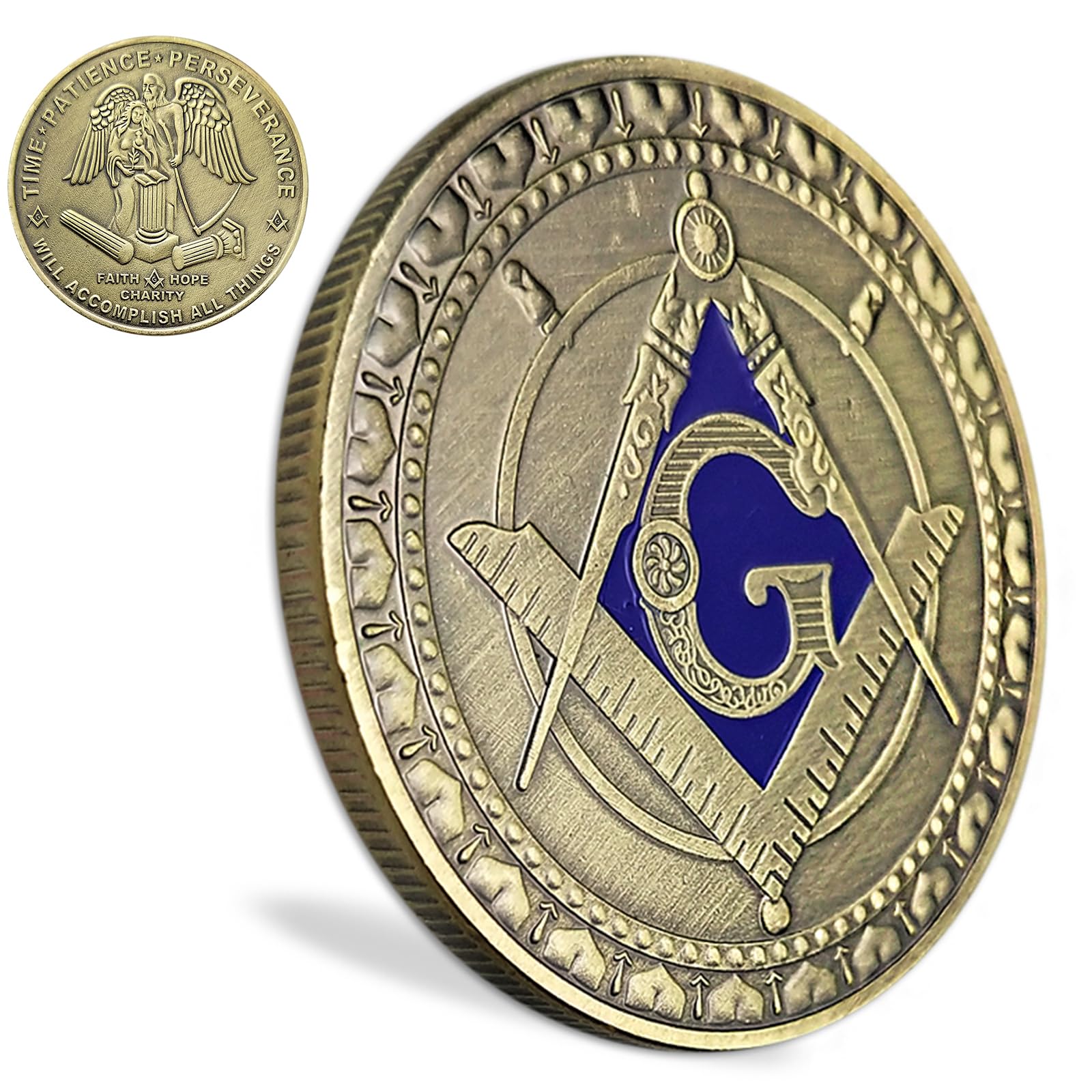 Freemason Symbol with Square & Compass Masonic Challenge Coin mysite