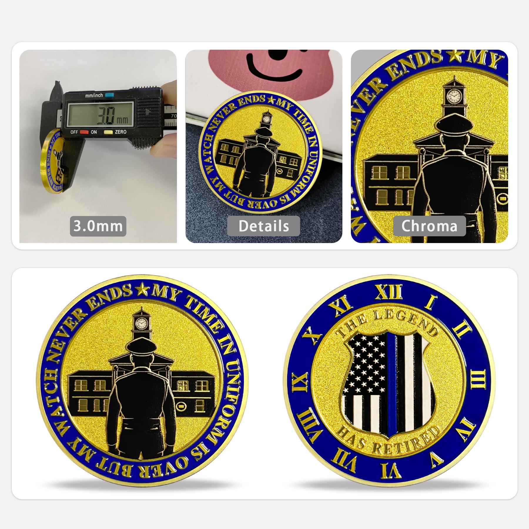 Patriotic Police Law Enforcement Honor & Service Medallion Coin mysite