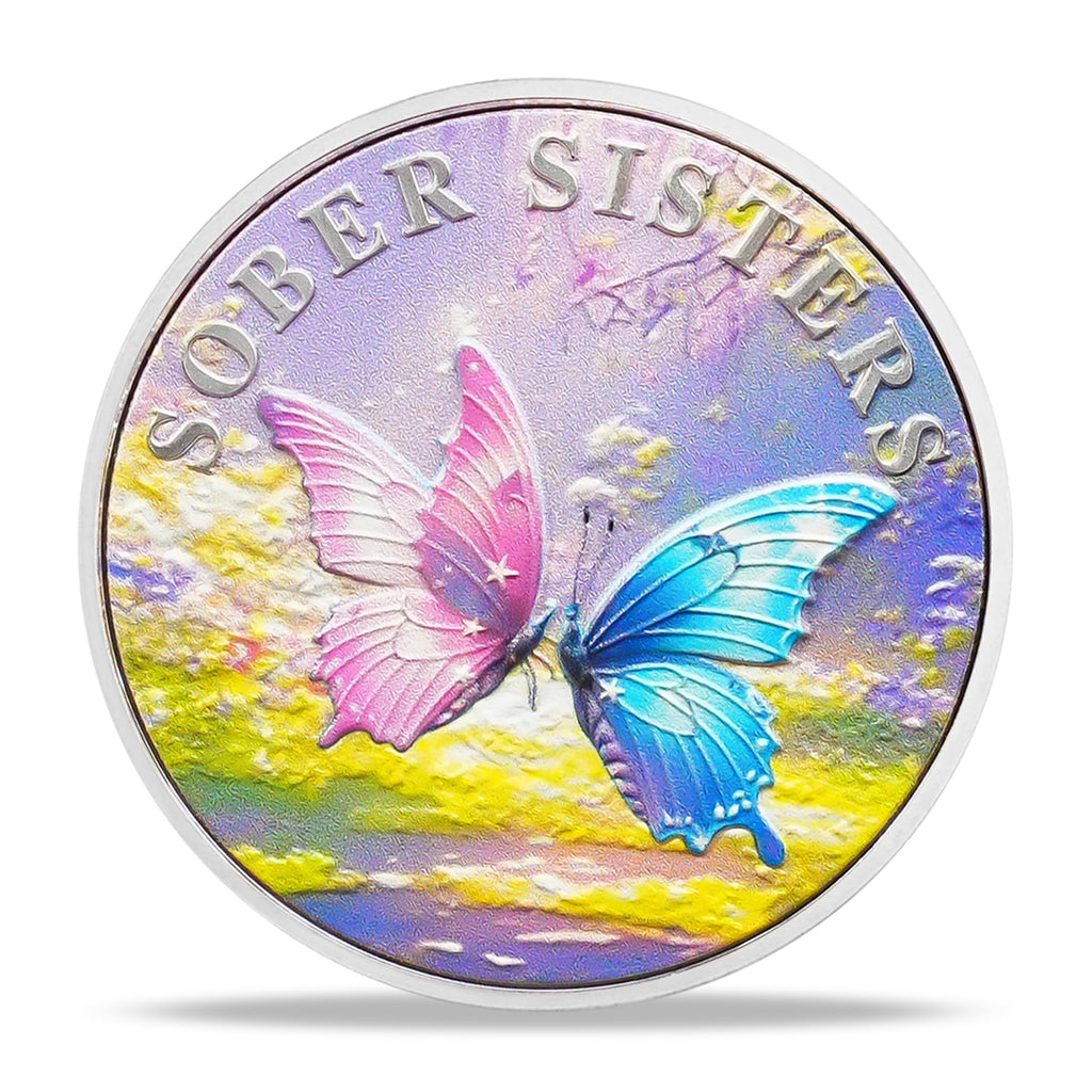 Inspirational Butterfly Recovery Token with Serenity Prayer Sobriety Coin mysite