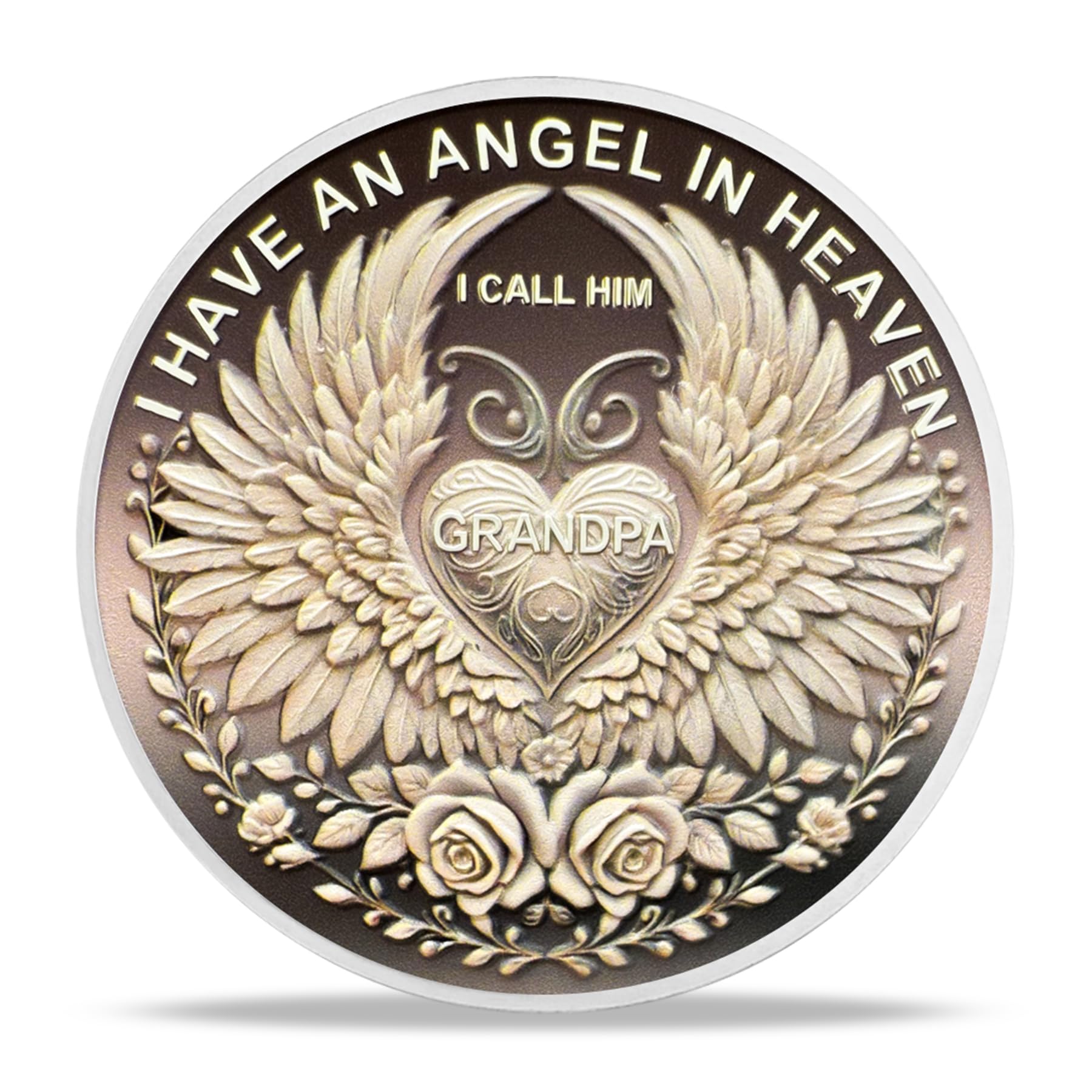 I Have an Angel in Heaven I Call Him Grandpa MemorialChallenge Coins mysite