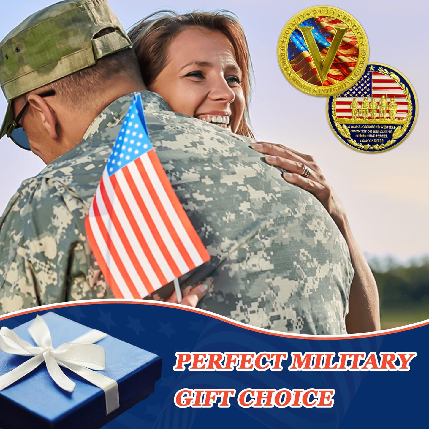 Proud Veterans Tribute Honor and Courage Military Commemorative Coin mysite