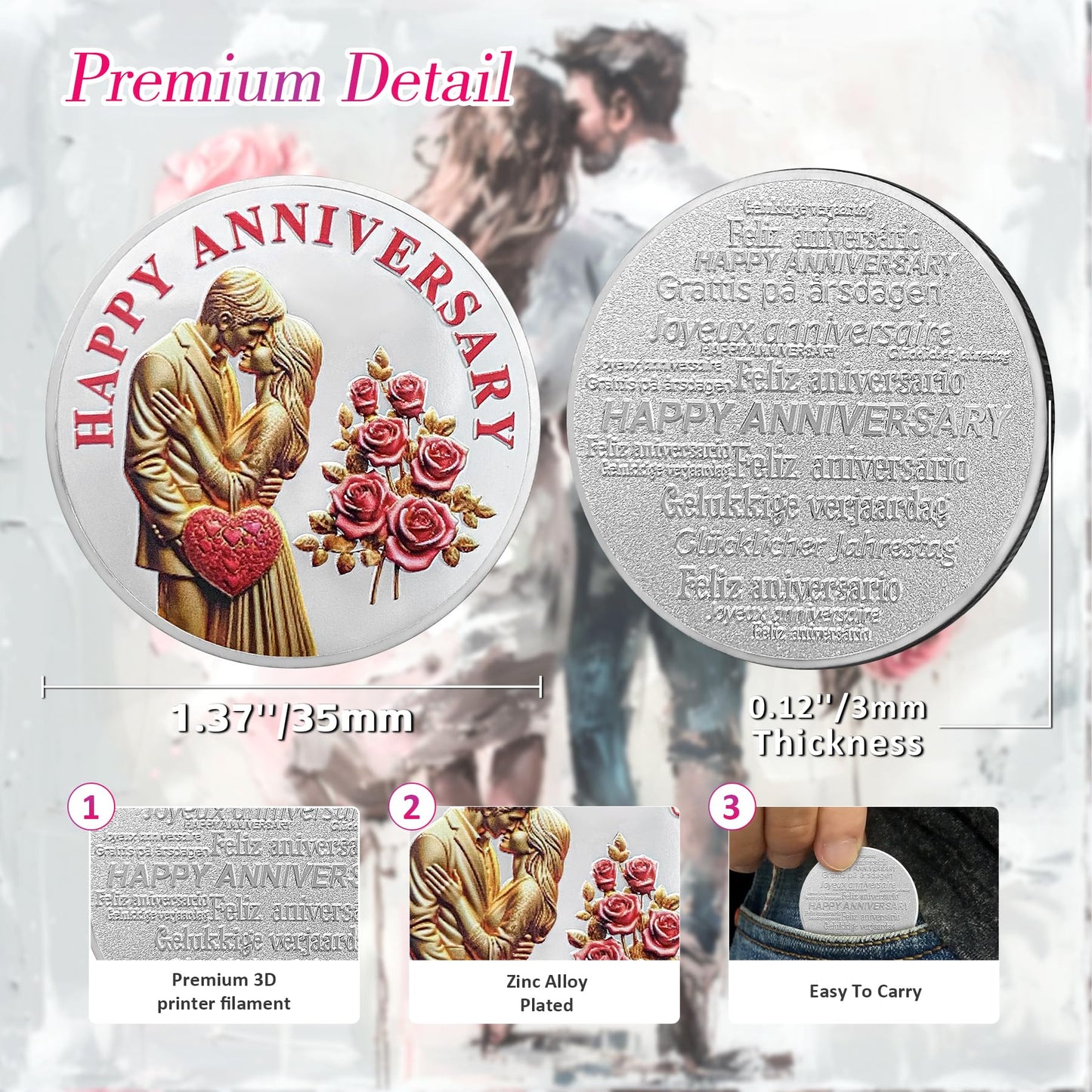 Unique Rose Happy Anniversary Coin mysite