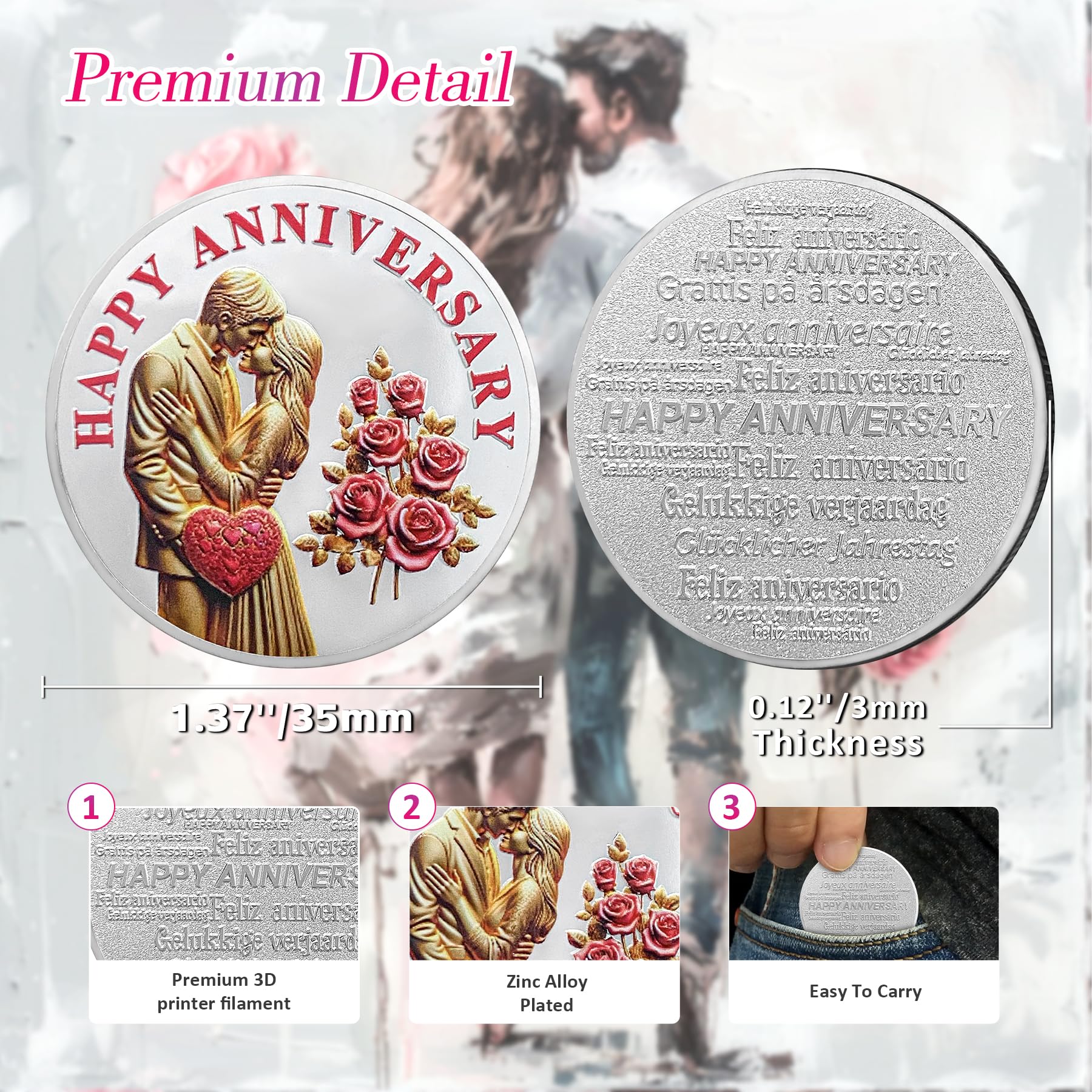 Unique Rose Happy Anniversary Coin mysite