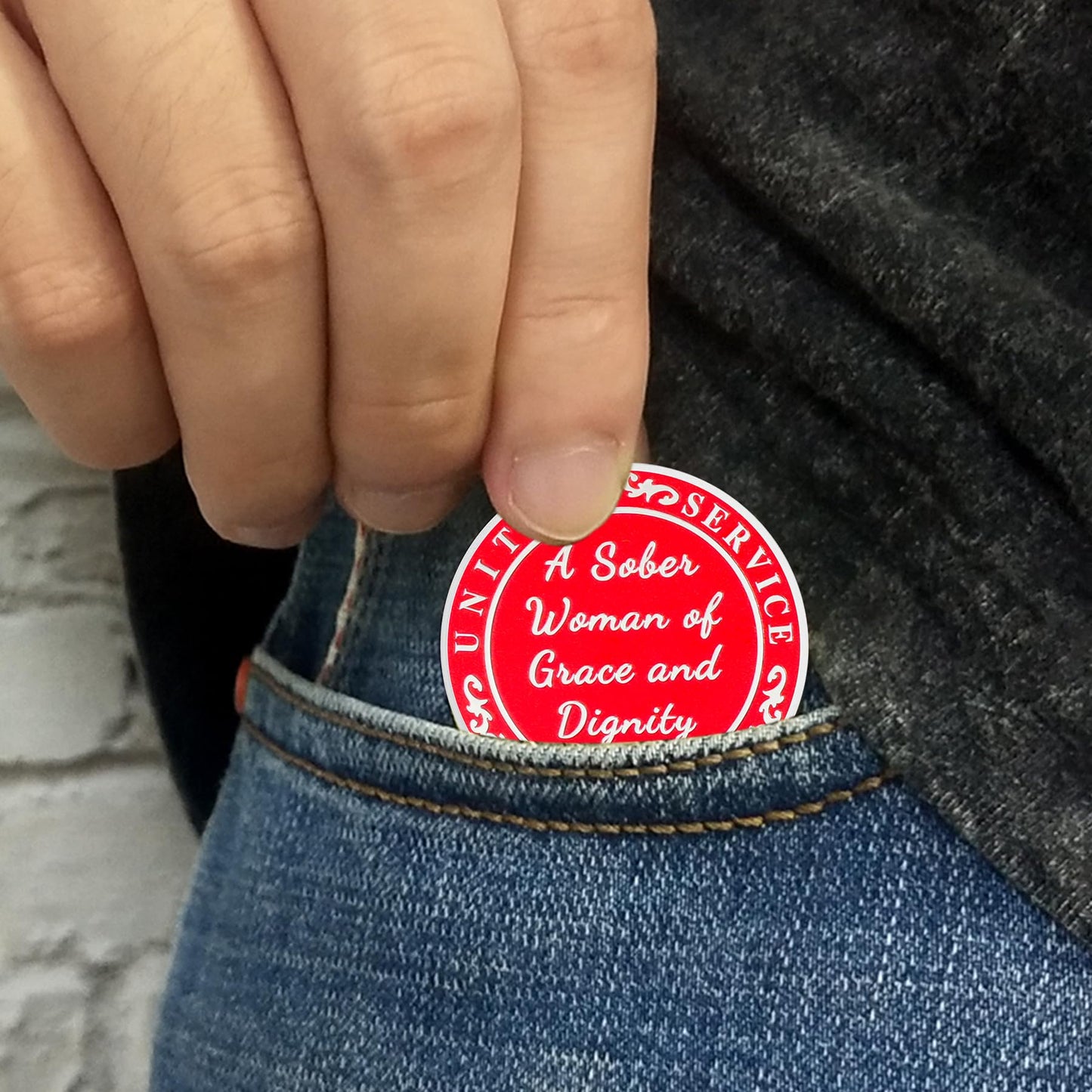 Red Hat Lady of Grace and Dignity Sobriety Coin mysite