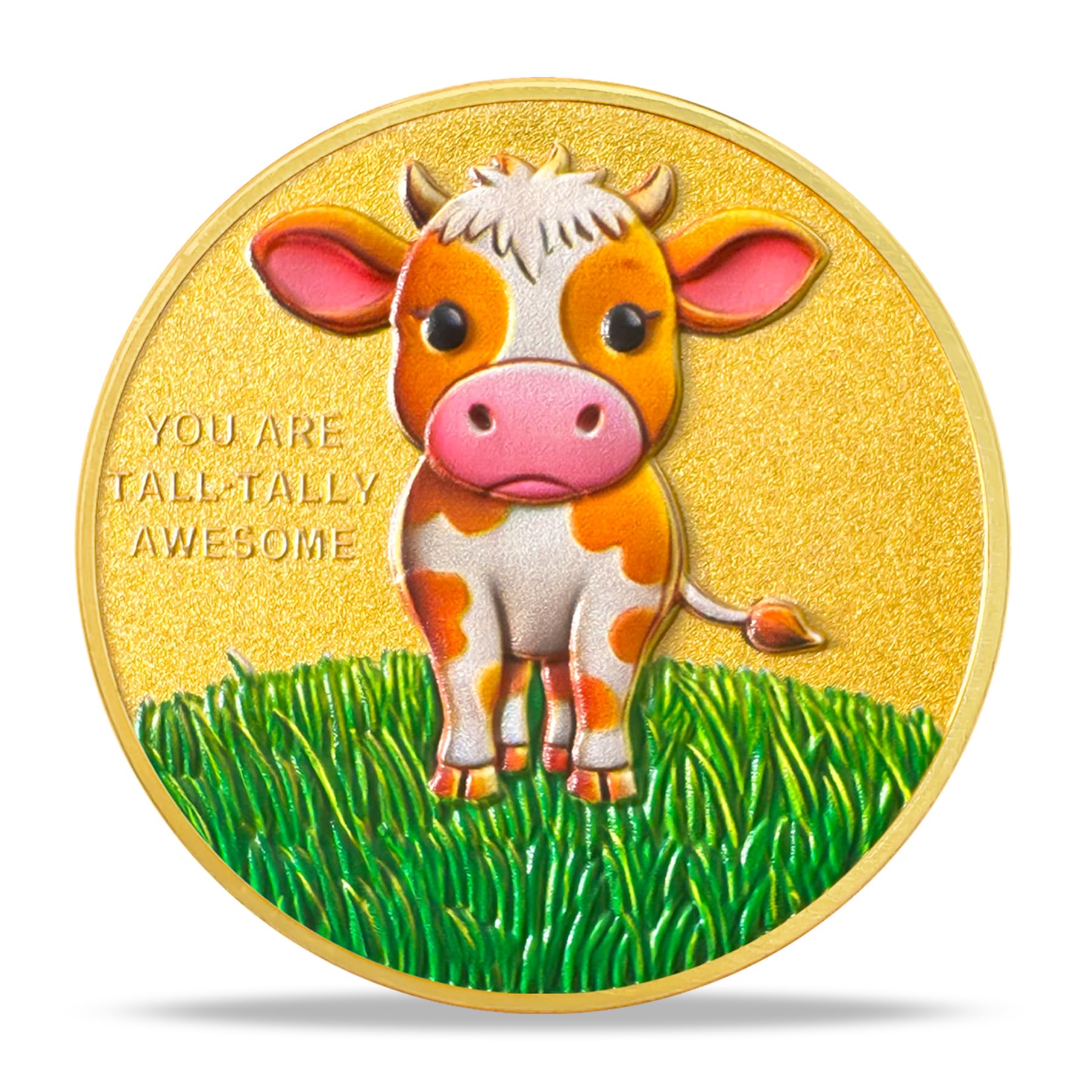 Cute Giraffe and Cow Design Motivational Coins mysite