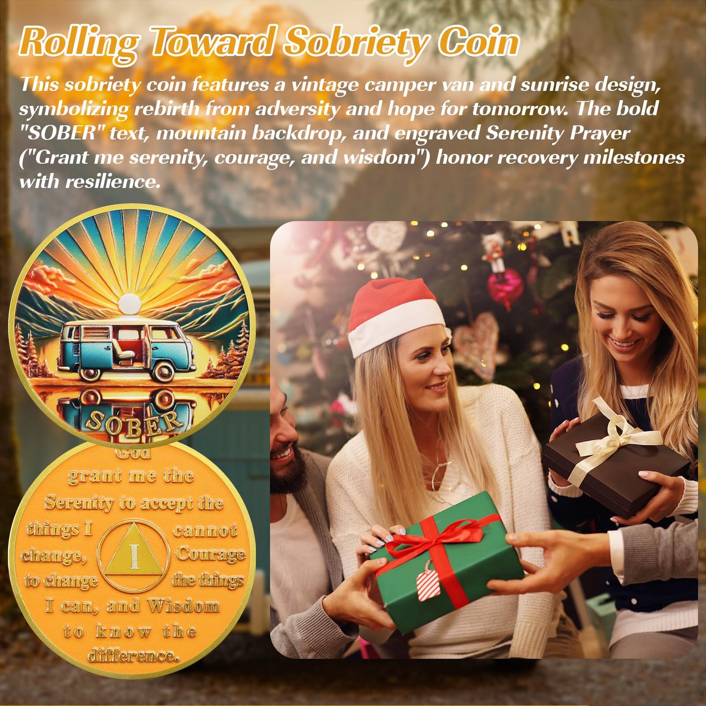 Personalized Rolling Toward Recovery Sobriety Coin mysite