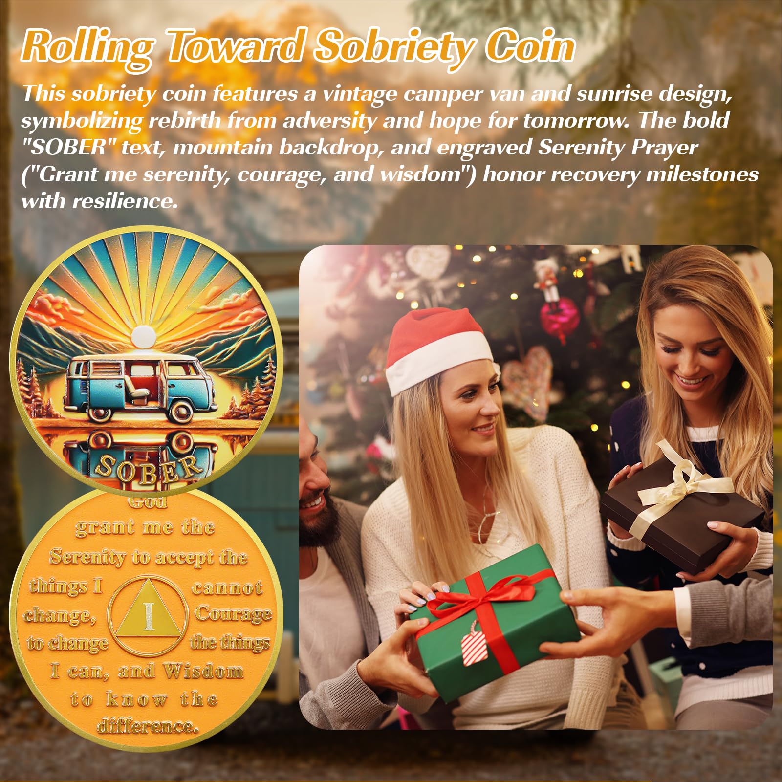 Personalized Rolling Toward Recovery Sobriety Coin mysite